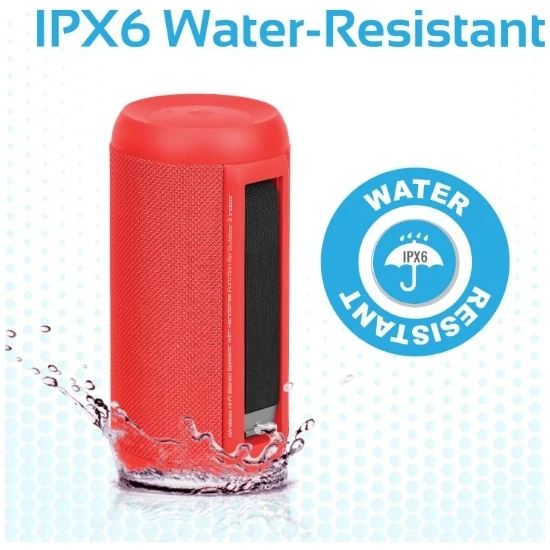 IPX6 Su geçirmez Bluetooth Mikrofon:     Su-sıvı sıçramaları, yağmur, toz, kum geçirmez; açık duş , plaj için mükemmeldir, havuz, araba, tekne, golf arabası için uygun bir hoparlördür. - ıpx6 değerlendirmesinde  hoparlör sprey tipi sıvı-su  ve sıçrama karşı dirençlidir ancak  ama kısmen veya tamamen suya batırmalar için bu geçerli değidir.