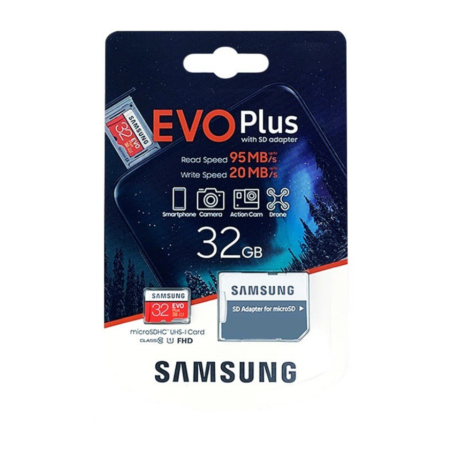Samsung EVO Plus 32 GB microSDXC Hafıza Kartı ile Full HD videoları sorunsuz bir şekilde kaydedip izleyebilirsiniz. 95 MB/sn'ye kadar okuma ve 20 MB/sn'ye kadar yazma hızıyla 32 GB EVO Plus, hızlı veri aktarımı sağlayarak işlemlerinizi daha hızlı halletmenize yardımcı olur. Yanında bulunan SD adaptörü, EVO plus'ın üstün hız ve performansını korur. Aynı zamanda bir çok ticari markanın cihazına uyum sağlamaktadır.