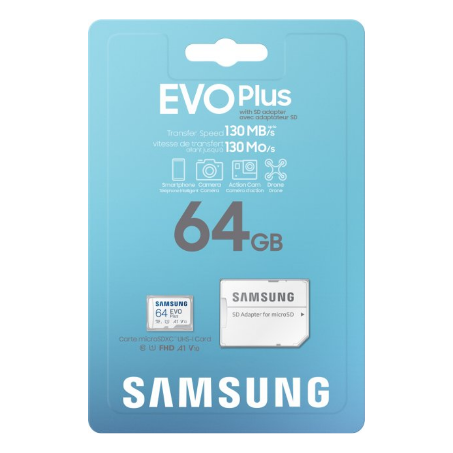Samsung EVO Plus 64 GB microSDXC Hafıza Kartı ile Full HD videoları sorunsuz bir şekilde kaydedip izleyebilirsiniz. 130 MB/sn'ye kadar okuma yazma hızıyla 64 GB EVO Plus, hızlı veri aktarımı sağlayarak işlemlerinizi daha hızlı halletmenize yardımcı olur. Yanında bulunan SD adaptörü, EVO plus'ın üstün hız ve performansını korur. Aynı zamanda bir çok ticari markanın cihazına uyum sağlamaktadır.