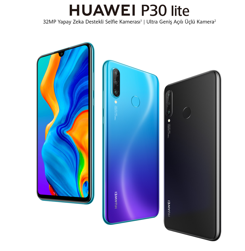 Huawei P30 Lite 128 GB Cep Telefonu ultra geniş açılı üçlü kamera