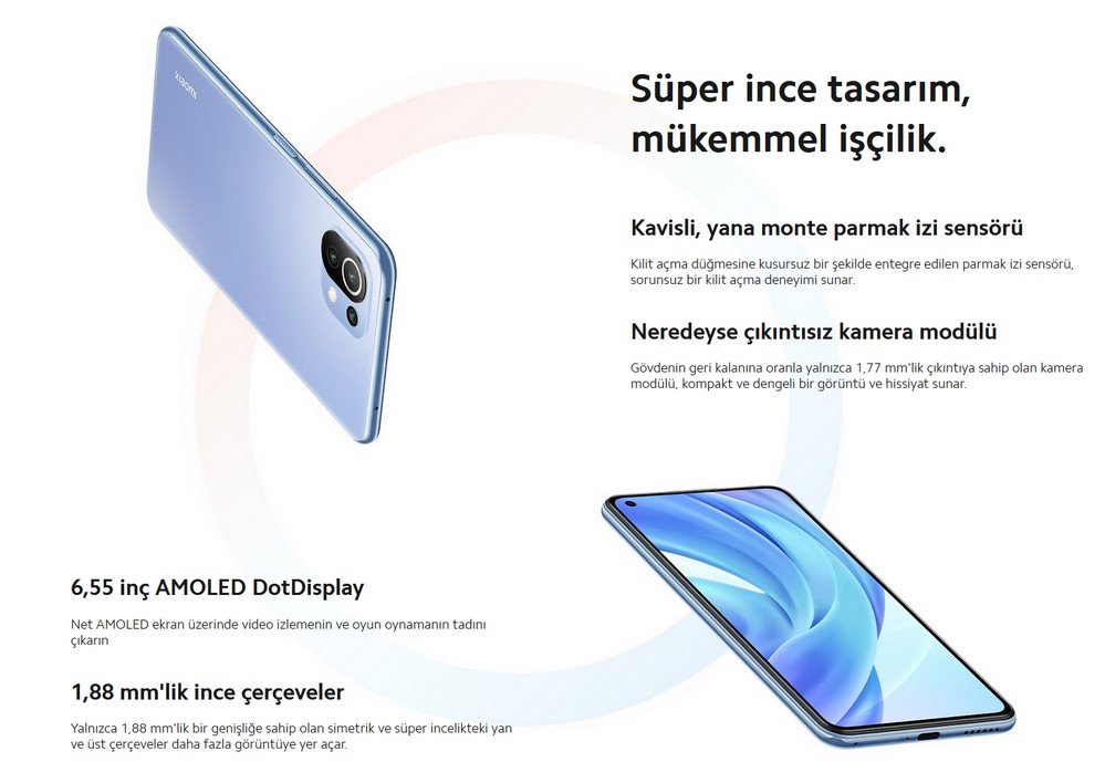 Xiaomi Mi 11 Lite 128 Gb + 8 Gb Cep Telefonu 6,55 inç AMOLED DotDisplayNet AMOLED ekran üzerinde video izlemenin ve oyun oynamanın tadını çıkarın1,88 mm'lik ince çerçevelerYalnızca 1,88 mm'lik bir genişliğe sahip olan simetrik ve süper incelikteki yan ve üst çerçeveler daha fazla görüntüye yer açar. İnce ve hafif tasarım, mükemmel işçilik