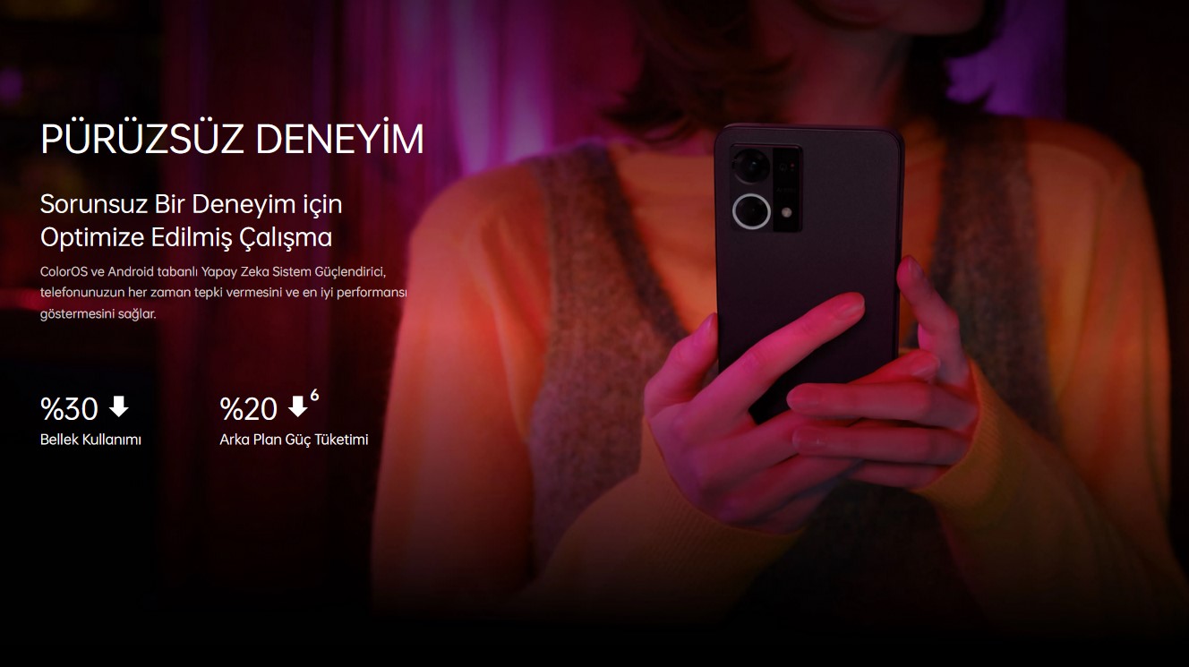 PÜRÜZSÜZ DENEYİM Sorunsuz Bir Deneyim için Optimize Edilmiş Çalışma ColorOS ve Android tabanlı Yapay Zeka Sistem Güçlendirici, telefonunuzun her zaman tepki vermesini ve en iyi performansı göstermesini sağlar. 