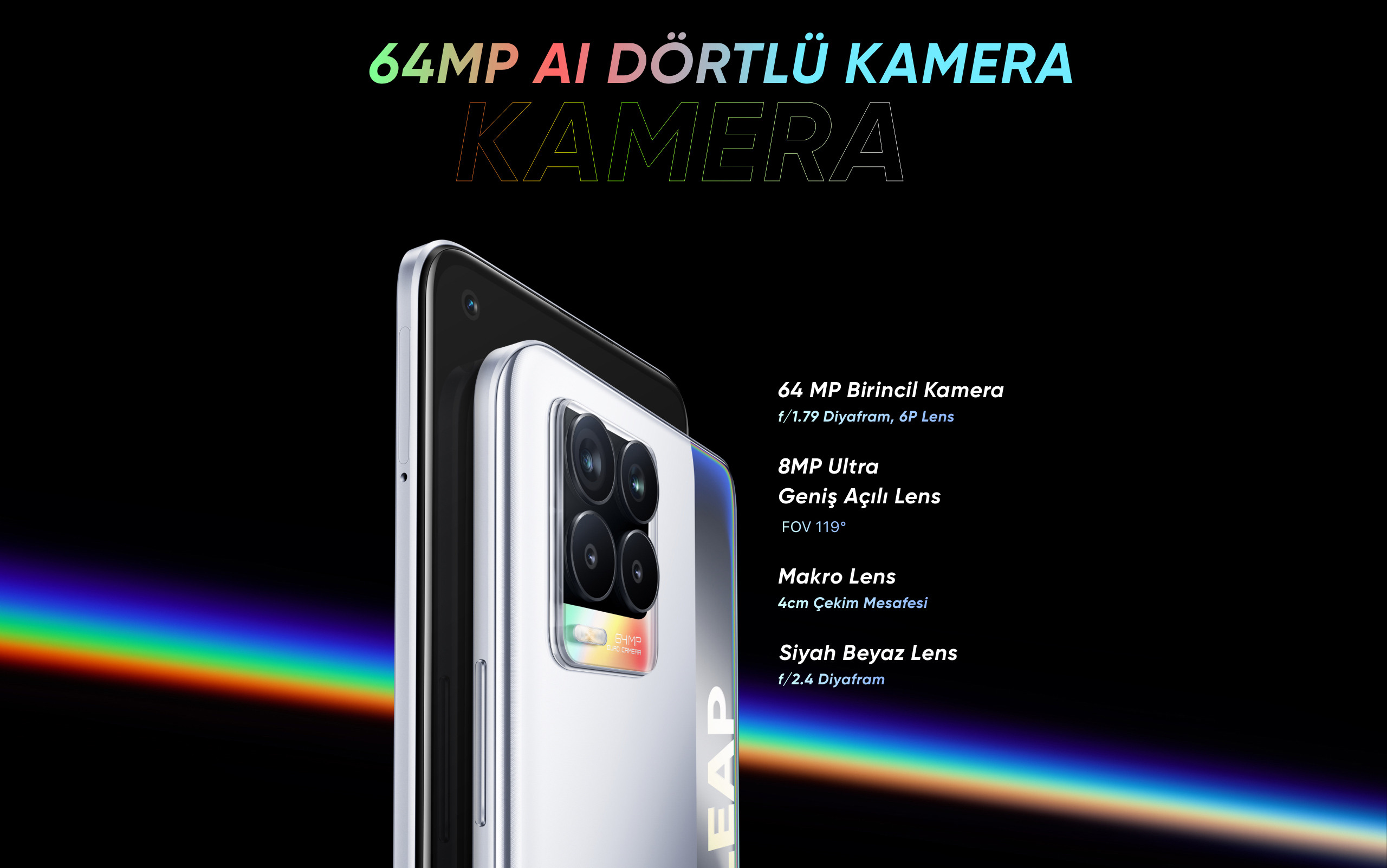 64 MP AI Dörtlü kamera