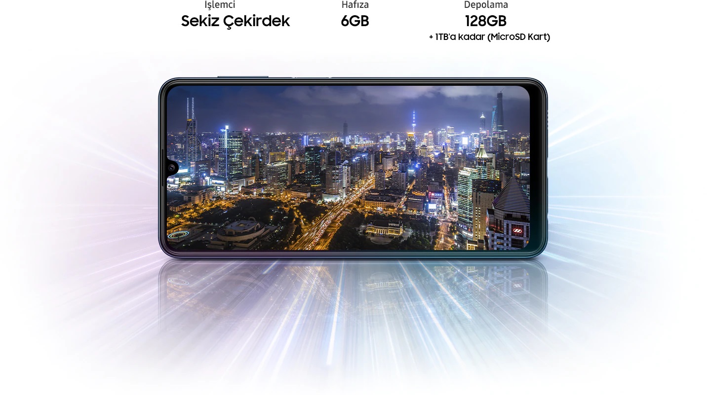 Güven veren depolama alanı ve hız Sekiz çekirdekli işlemcinin gücünü 6GB RAM ile birleştiren Galaxy M32, verdiğiniz görevi hızlı ve verimli bir performans sergileyerek yerine getirir. 128GB dahili depolama alanının keyfini yaşayabilir ya da dilerseniz microSD kart ile 1TB’a kadar daha fazla depolama alanı ekleyebilirsiniz.