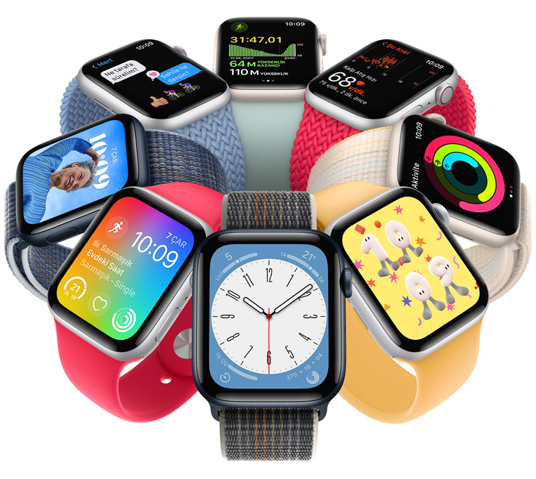 Sevdiğiniz her şey onda. Çok seveceğiniz bir fiyata.  Üç muhteşem kasa rengi. Sağlık ve zindelik durumunuz hakkında bilgiler veren güçlü sensörler. İnovatif güvenlik özellikleri. Bağlantıda kalmanın pratik yolları. Daha iyi performans için daha da hızlı çift çekirdekli işlemci. Birçok özellikle dolu Apple Watch SE her zamankinden de uygun bir fiyatla sunuluyor.