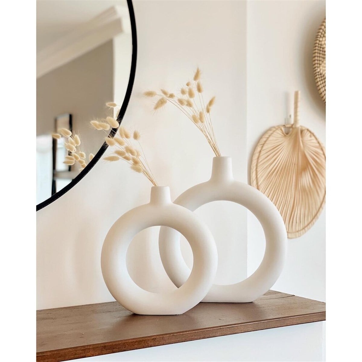 2'li Halka Seramik Seti Beyaz