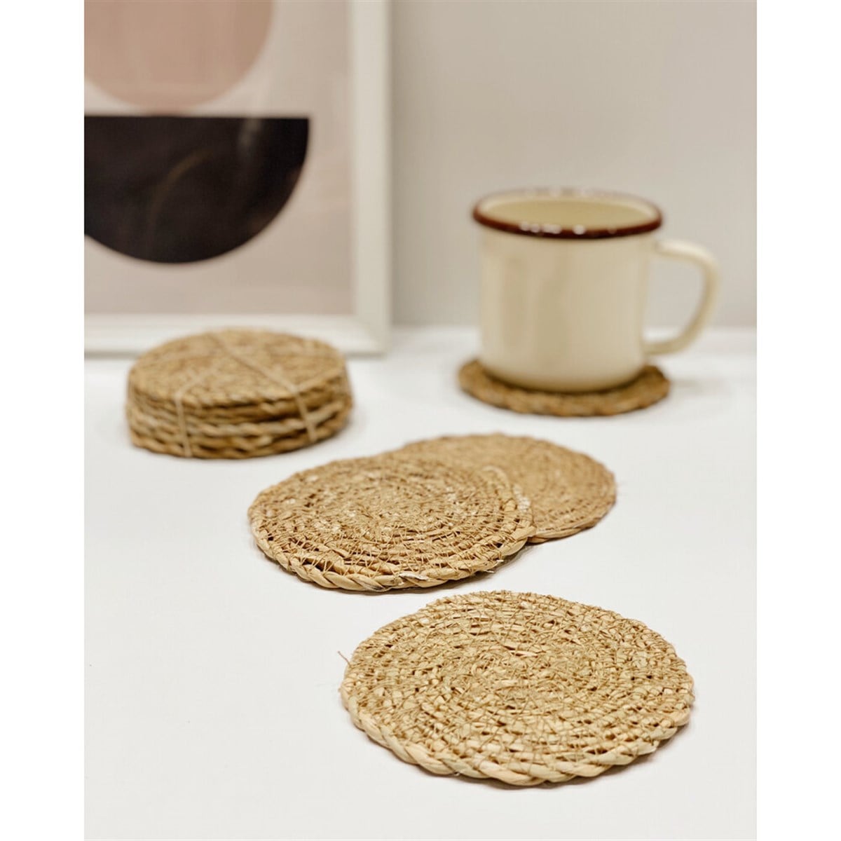6'lı Hasır Bardak Altlığı
