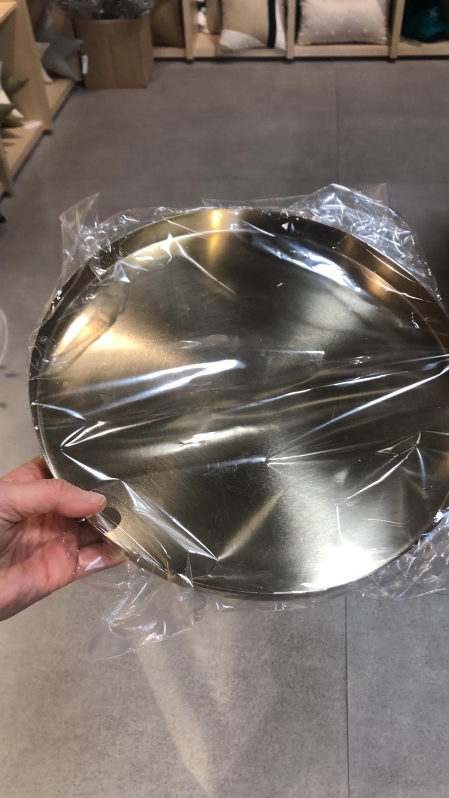 Dekoratif Pirinç Tepsi Yuvarlak 30 cm