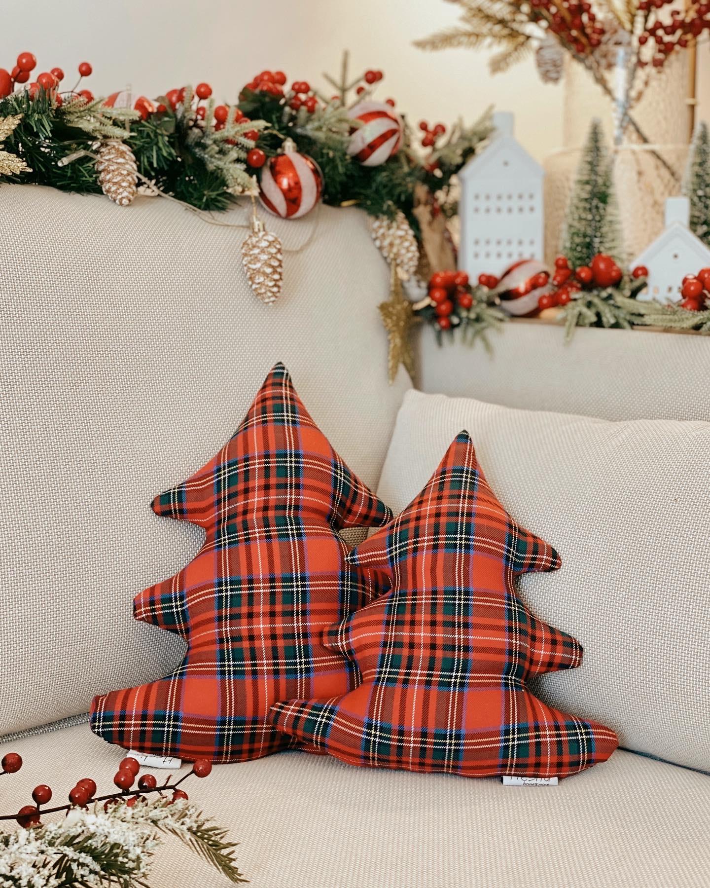 Yılbaşı Çam Ağacından Yastık Ekose