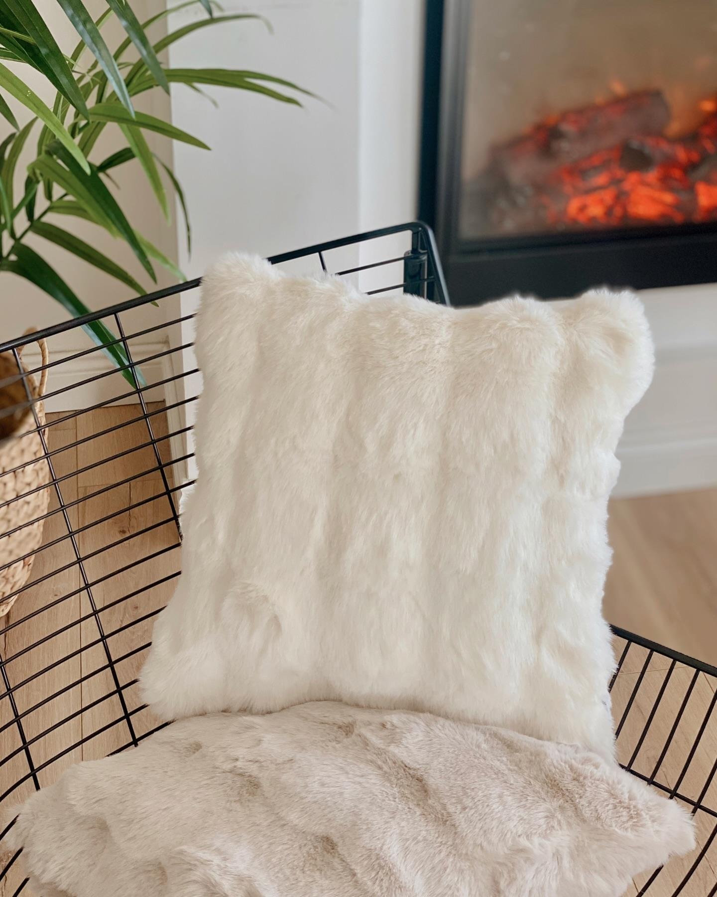 Bubble Yastık Kılıfı Peluş Kırlent Kılıfı Krem