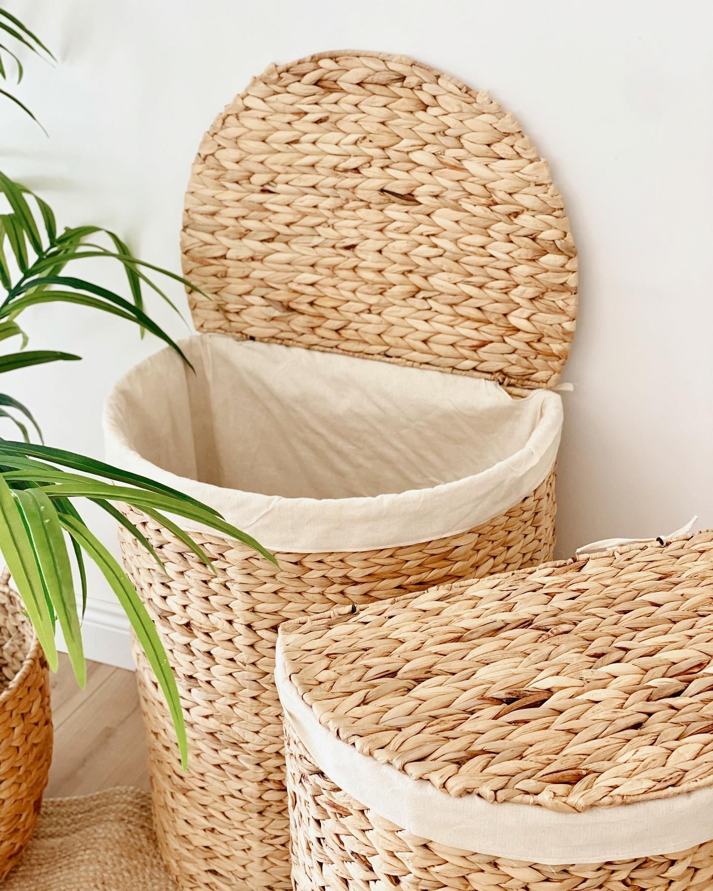 Hasır Çamaşır Sepeti Oval Form