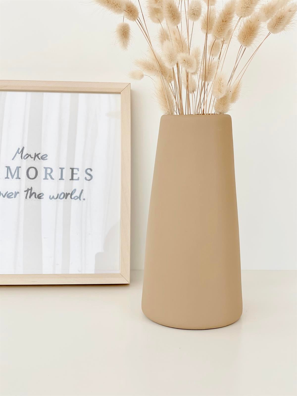 Konik Seramik Vazo Sütlü Kahve