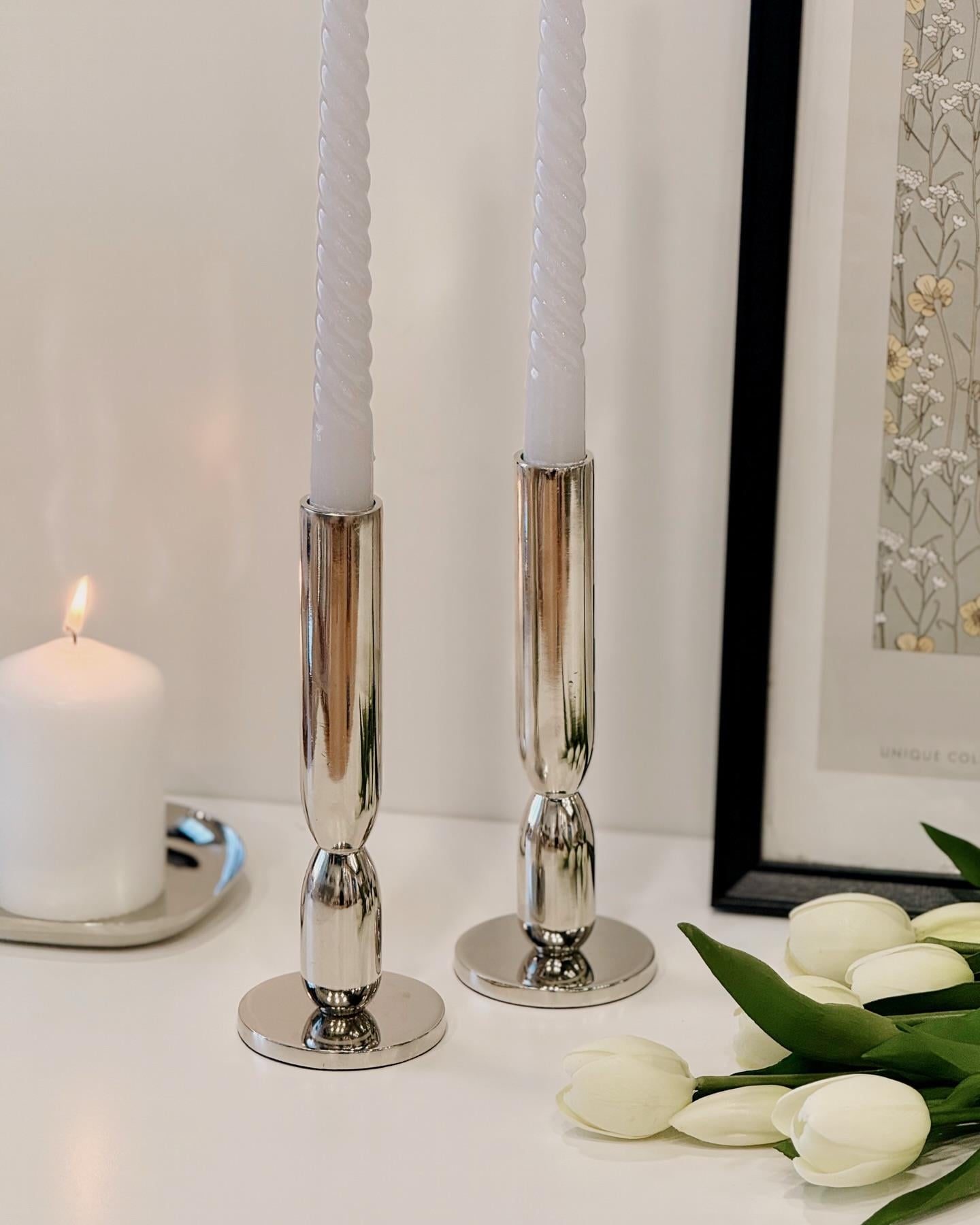 Krom Şamdan Mumluk 19 cm