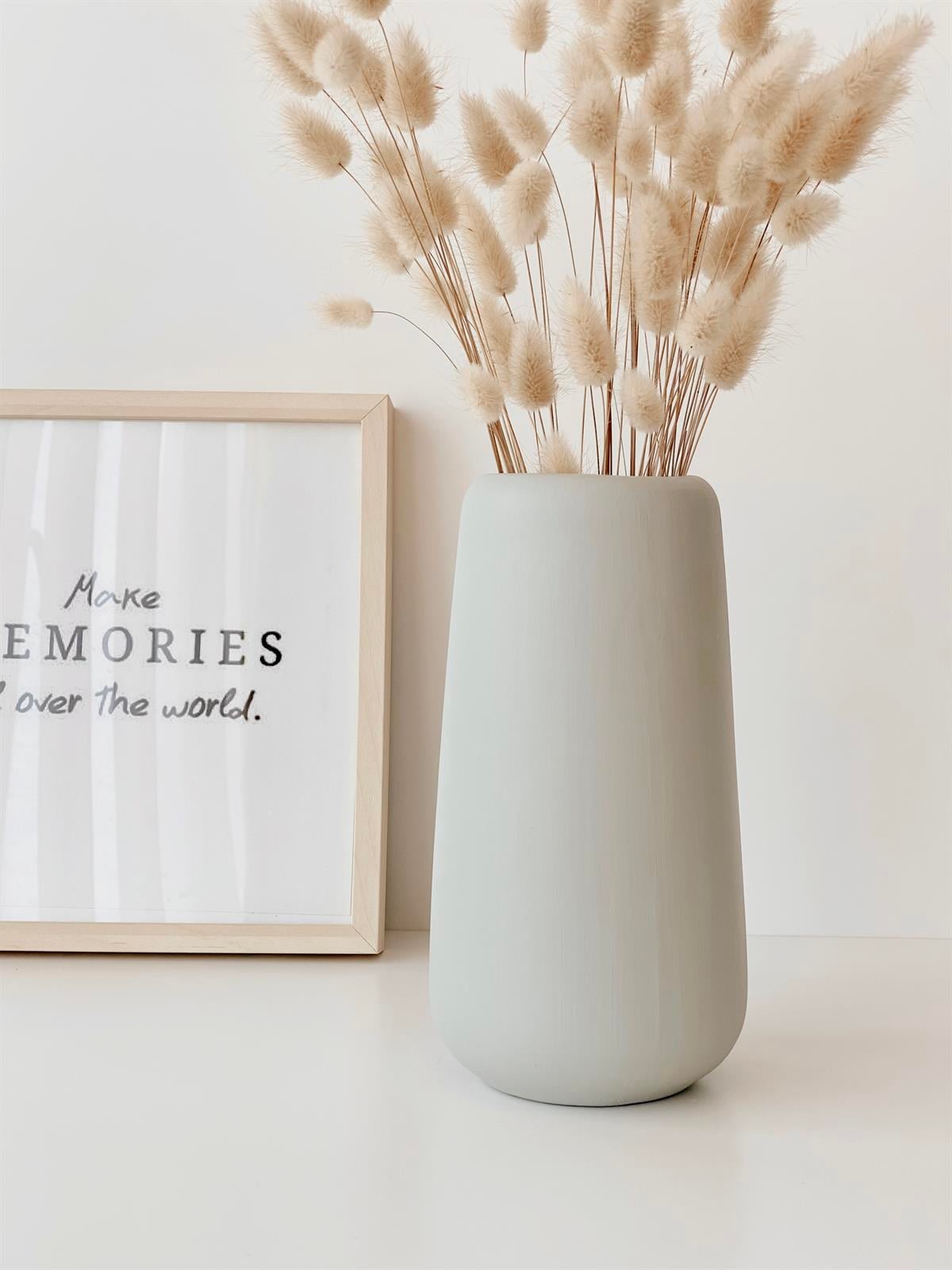 Silindirik Seramik Vazo Gri