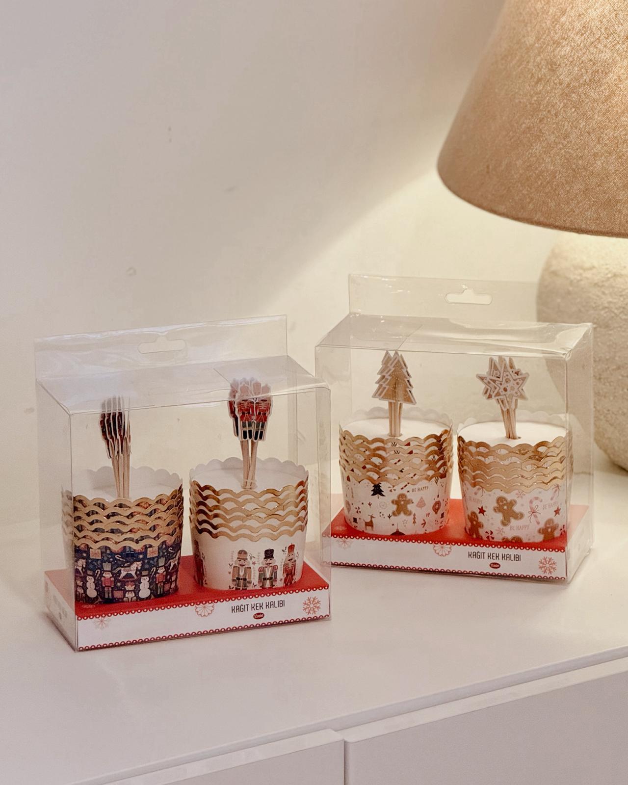 Yılbaşı 12'li Kağıt Kek Kalıbı