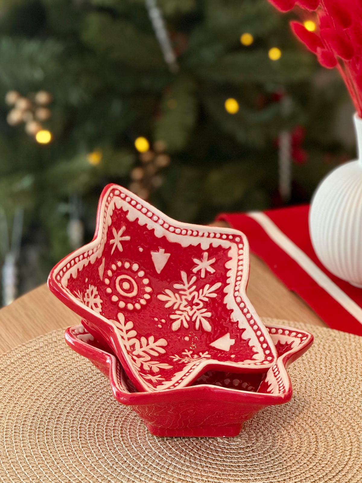 Yılbaşı Seramik Yıldız Şekerlik