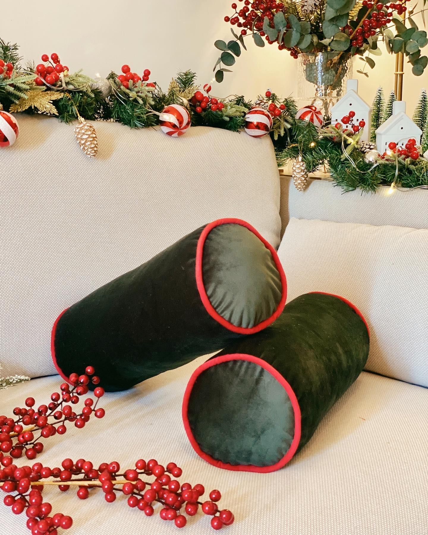 Yılbaşı Silindir Yastık Yeşil