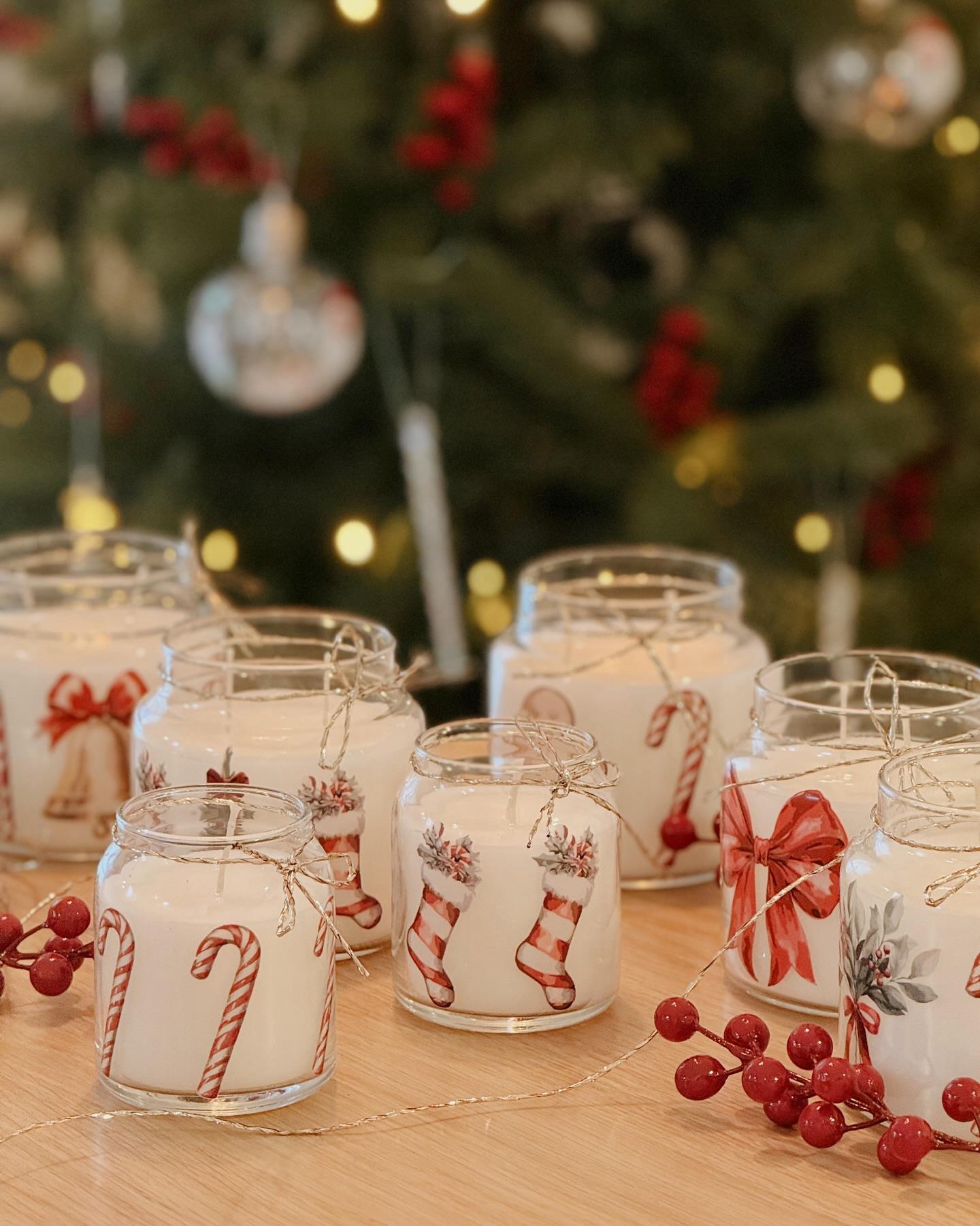 Yılbaşı Temalı Cam Kavanozda Mum