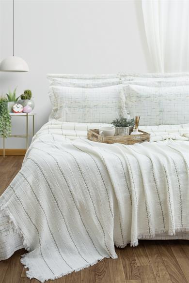 Uniq 4 Parça Çift Kişilik Pike Takımı - Ekru