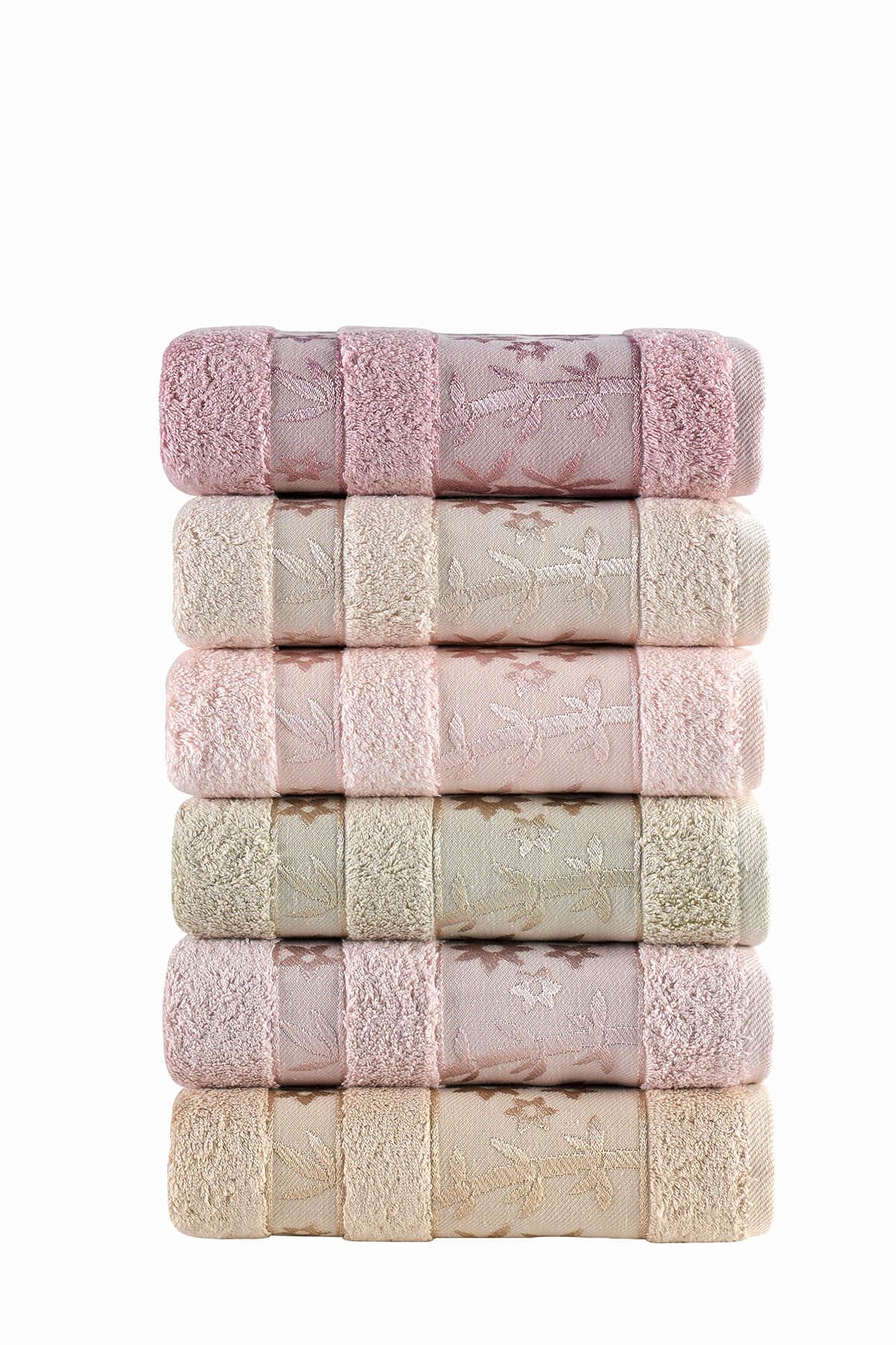 Elit Pastel Bambu 50*90 6'Lı Yüz Havlusu - Asorti