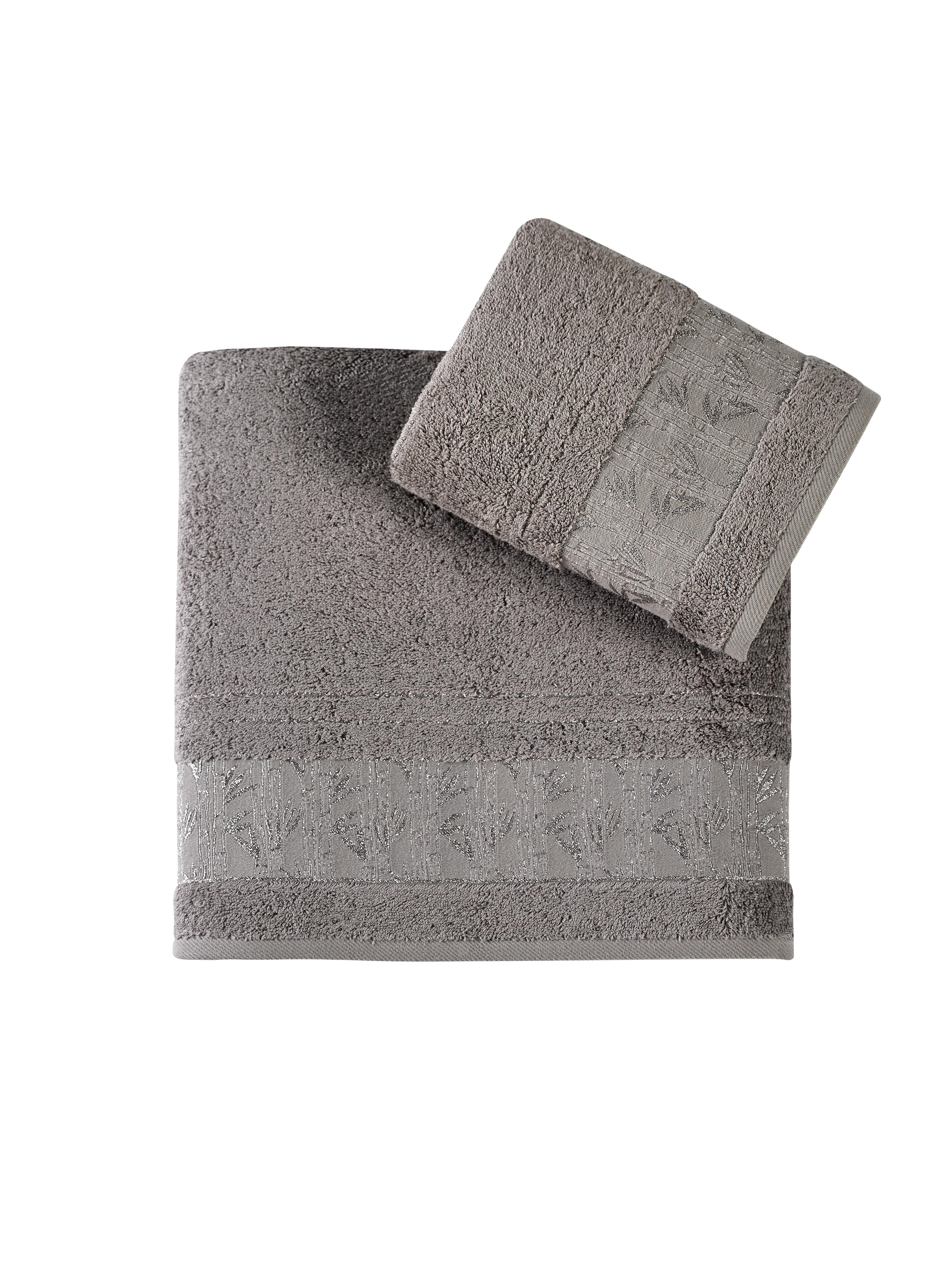 Kristal Bambu 2'Li Banyo Havlu Seti (50*90+70*140) - Bej