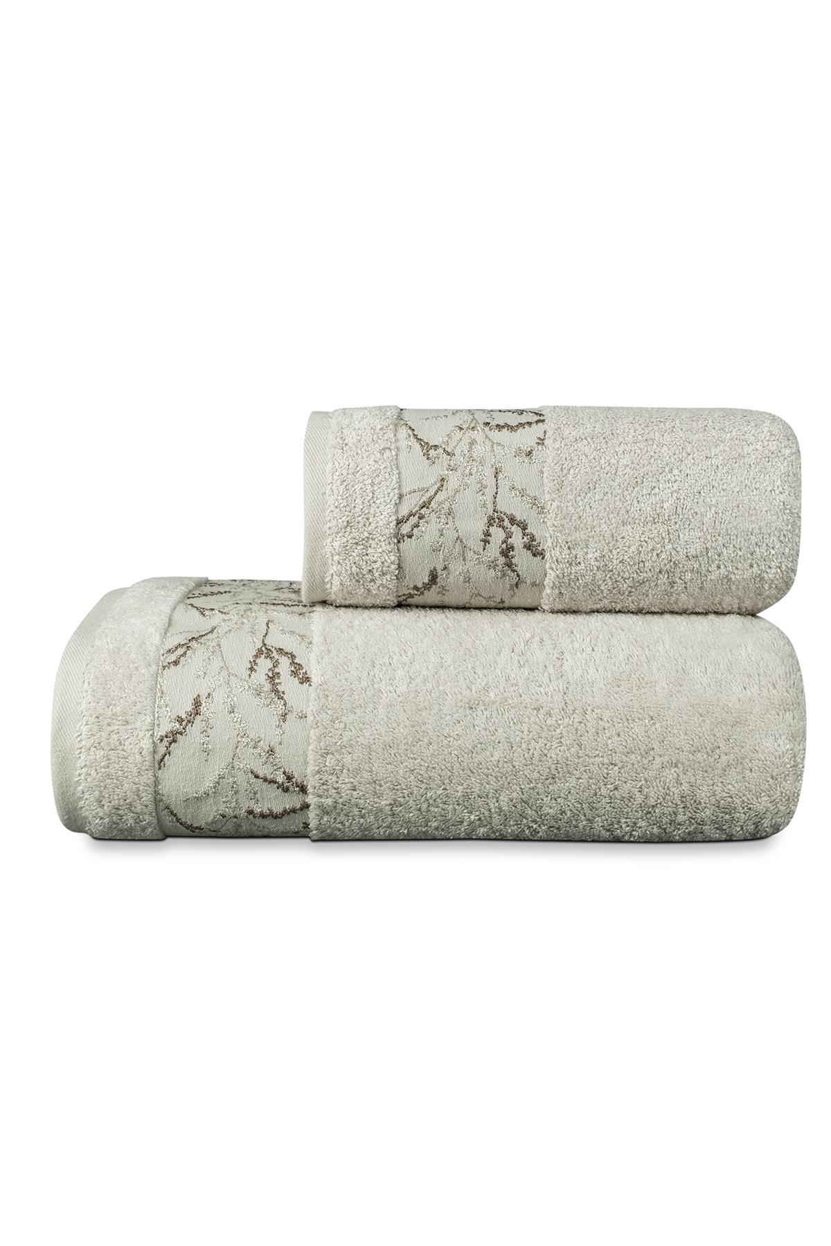 Milena Bambu 2'Li Banyo Havlu Seti (50*90+70*140) -Bej