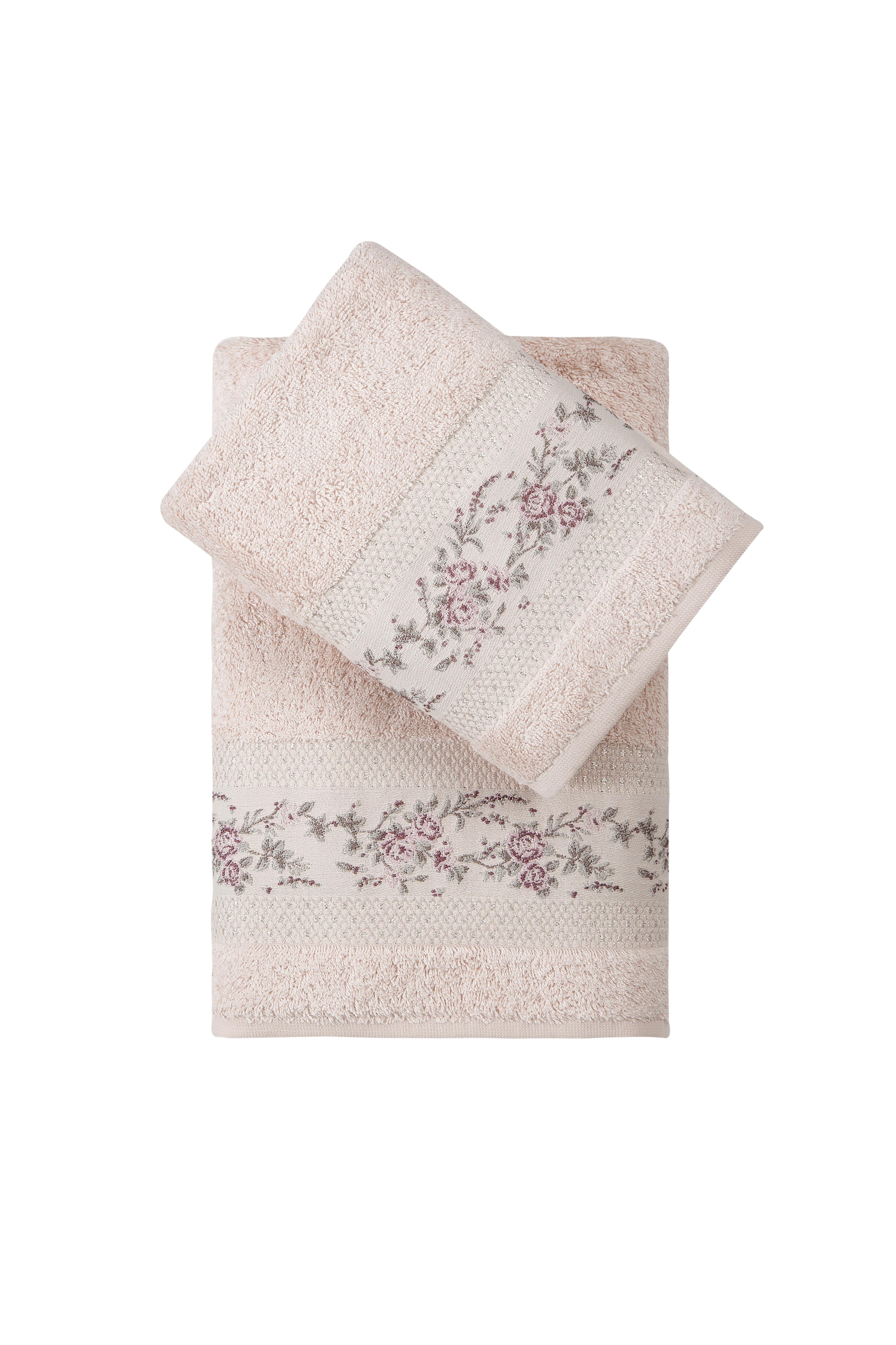 Rönesans Bambu 2'Li Banyo Havlu Seti (50*90+70*140) - Açık Pembe