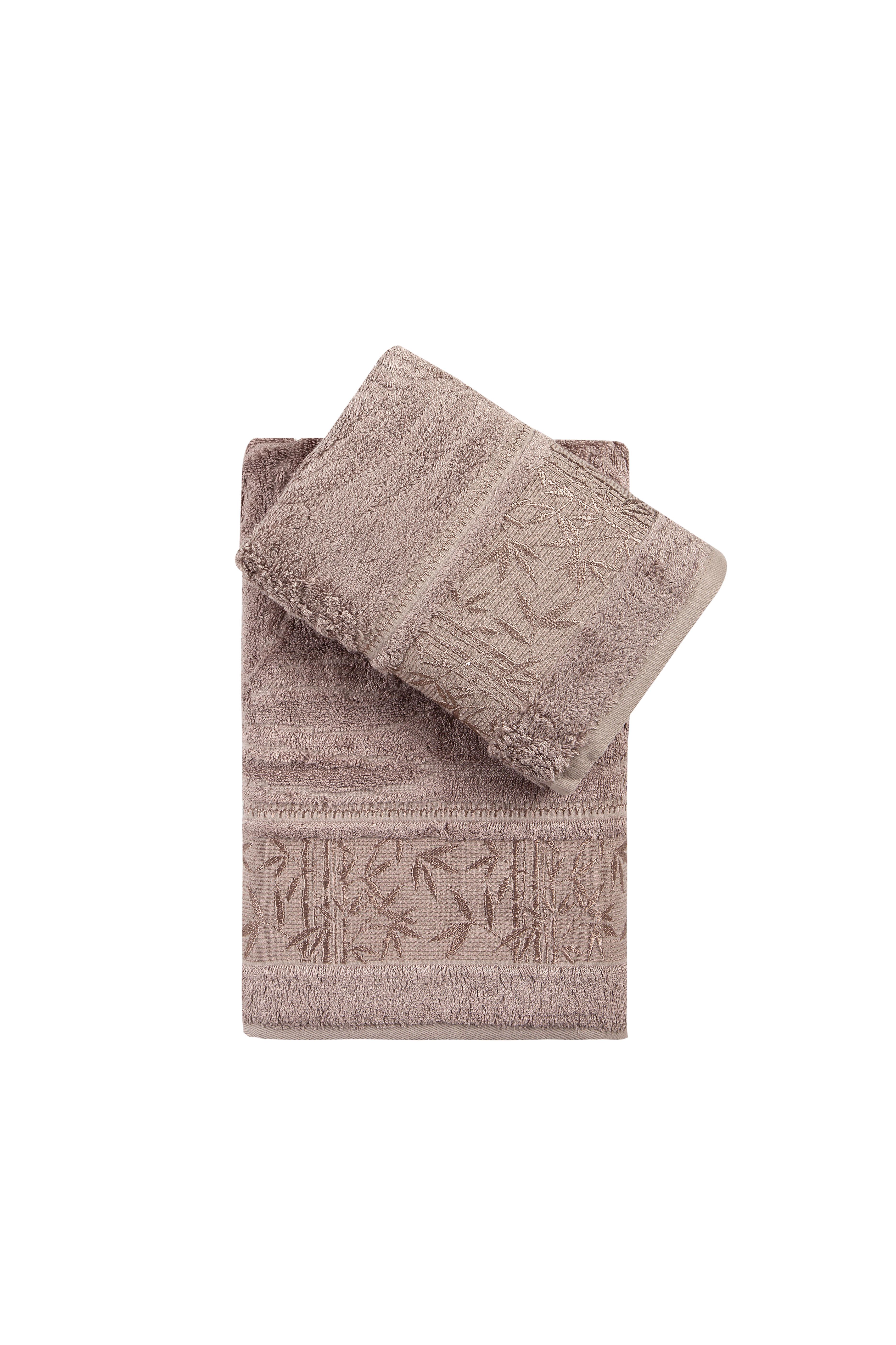 Single Bambu 2'Li Banyo Havlu Seti (50*90+70*140) - Kahve