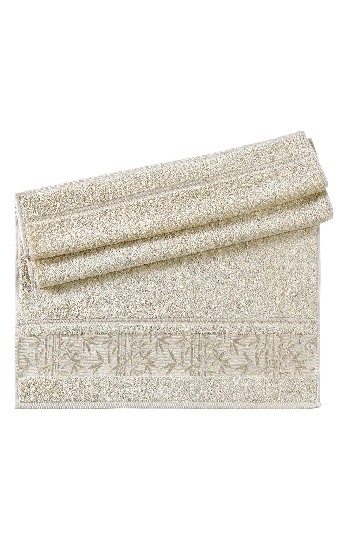 Single Bambu 50*90 Tekli Yüz Havlusu - Krem