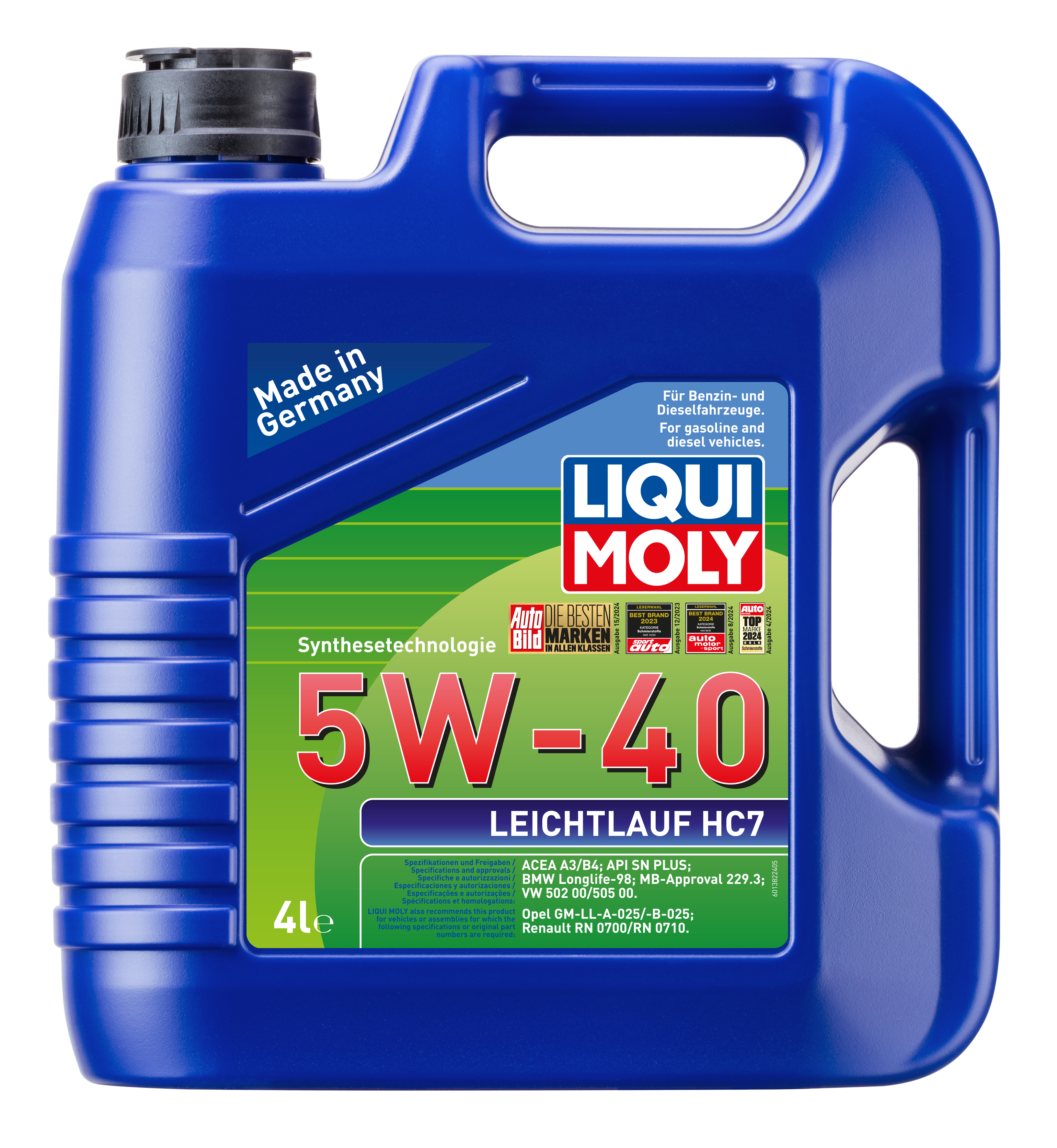 LIQUI MOLY 5W40 Motor Yağı Sentetik LEICHTLAUF HC7   4 Litre (1382)