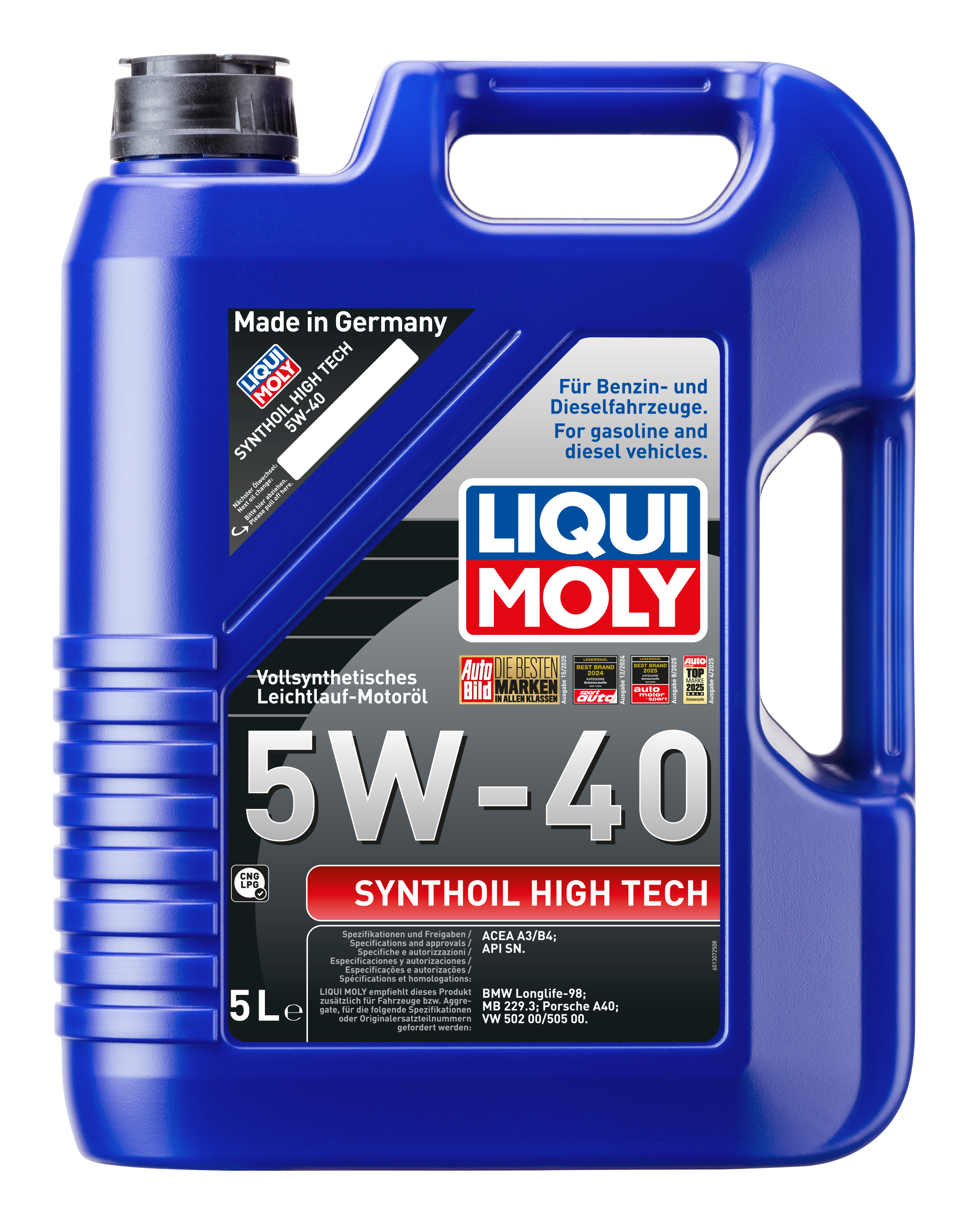 LIQUI MOLY 5W40 Synthoil High Tech Tam Sentetik Motor Yağı 5 Litre (1856)