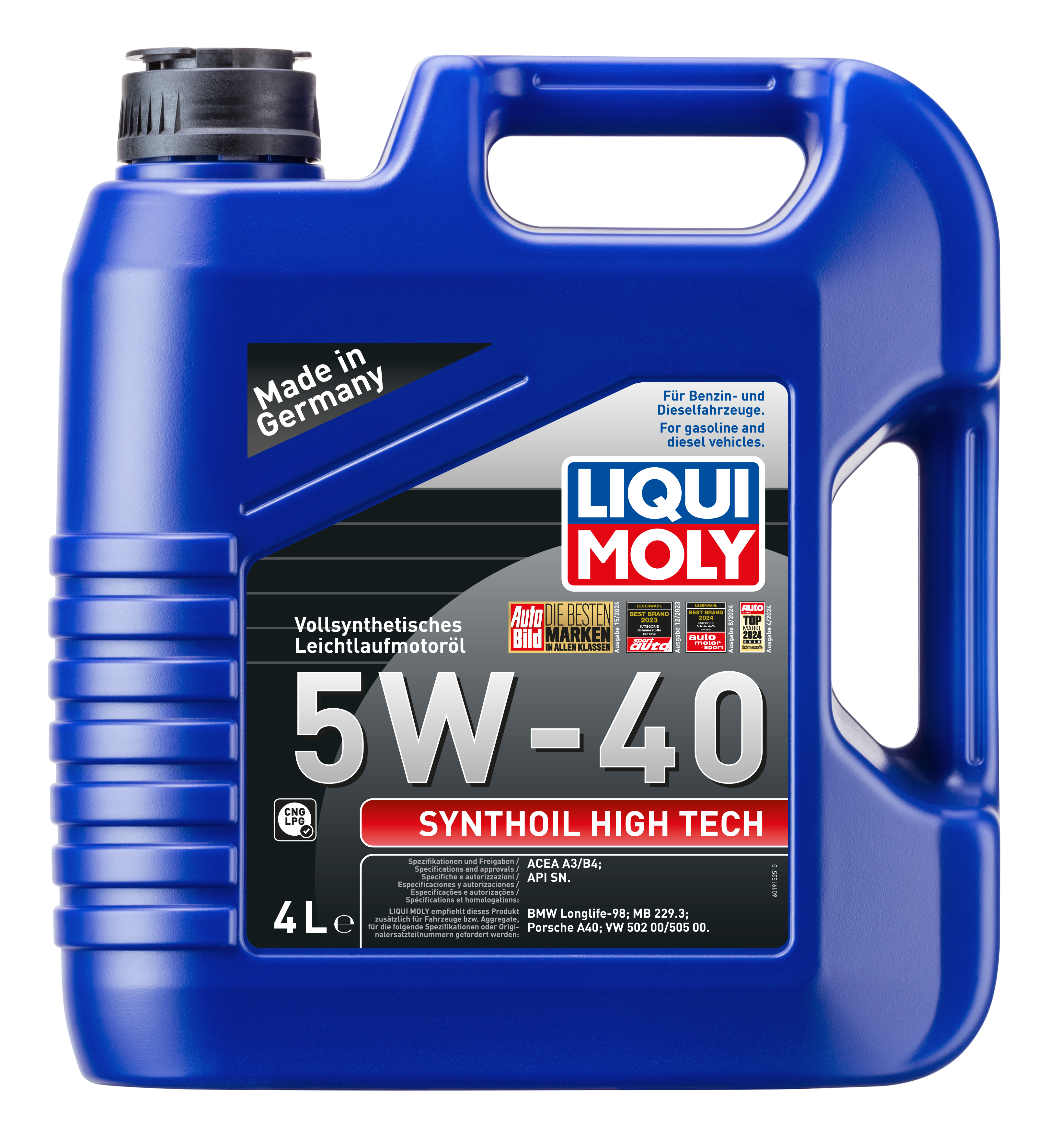 LIQUI MOLY 5W40 Synthoil High Tech Tam Sentetik Motor Yağı 4 Litre (2194)