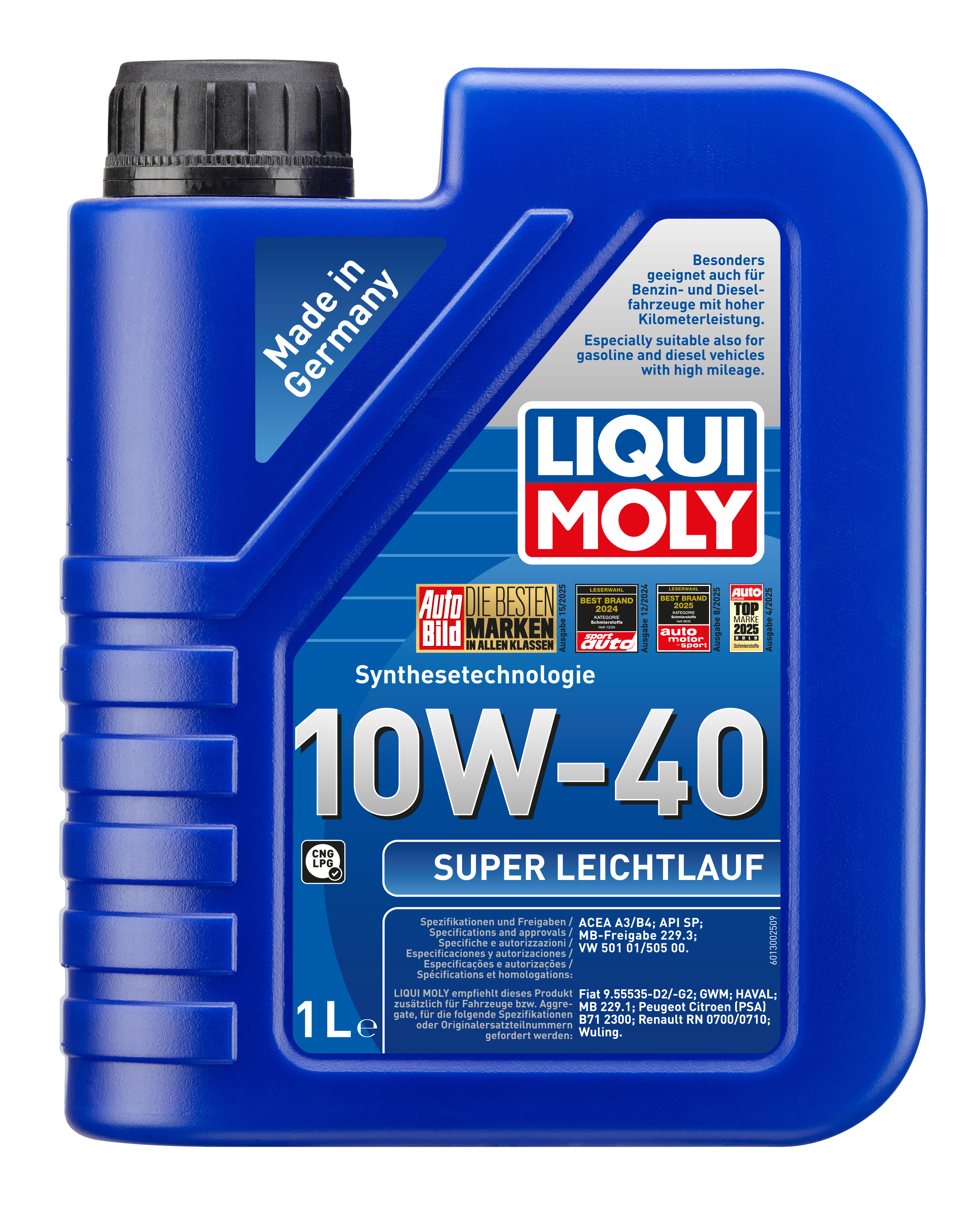 LIQUI MOLY 10W40 Motor Yağı Süper Sentetik SUPER LEICHTLAUF 1 Litre  (9503)