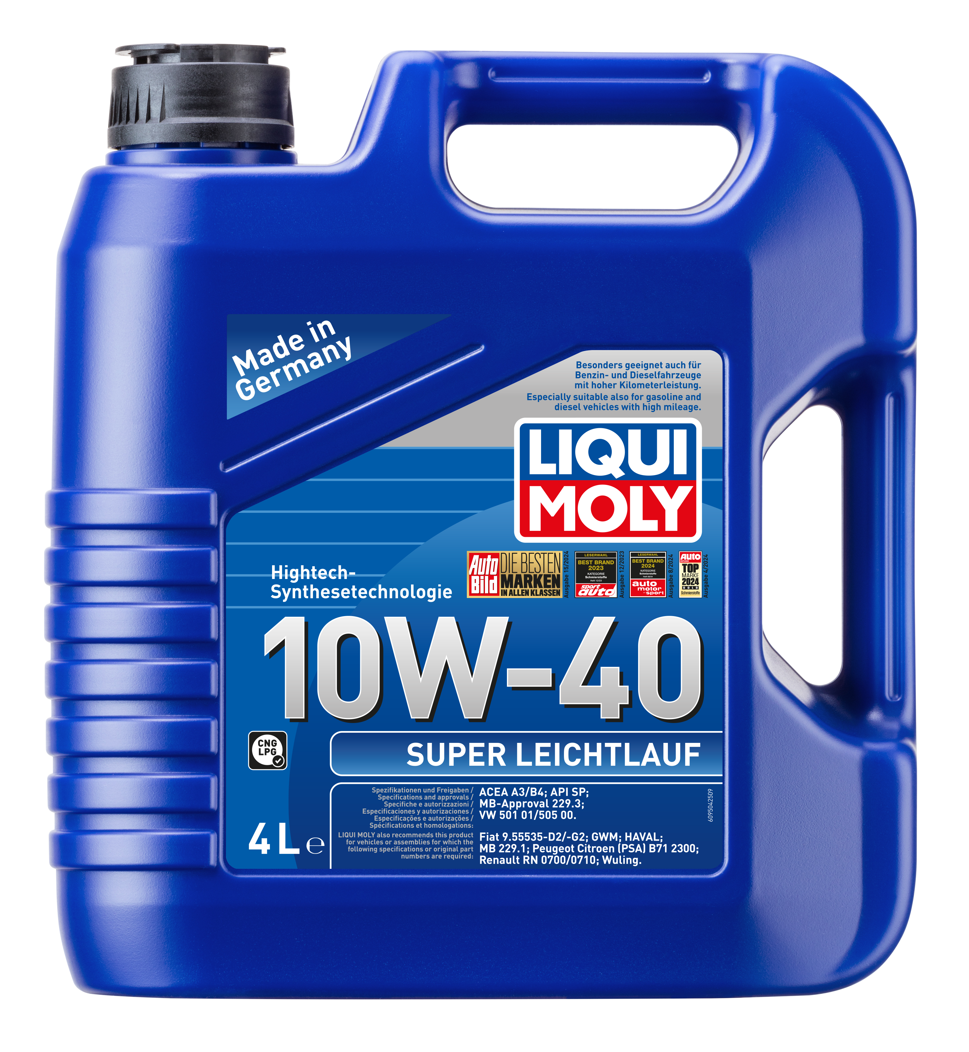 LIQUI MOLY 10W40 Motor Yağı Süper Sentetik  SUPER LEICHTLAUF 4 Litre  (9504)