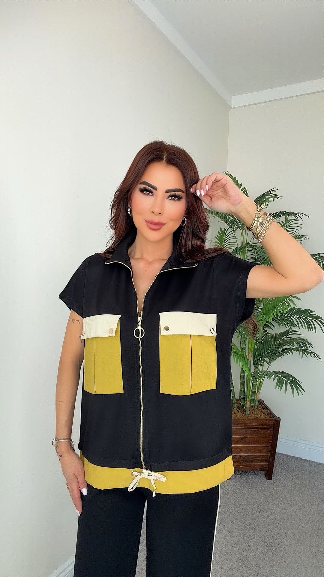 Femian Kadın Premium Cepli Siyah Takım