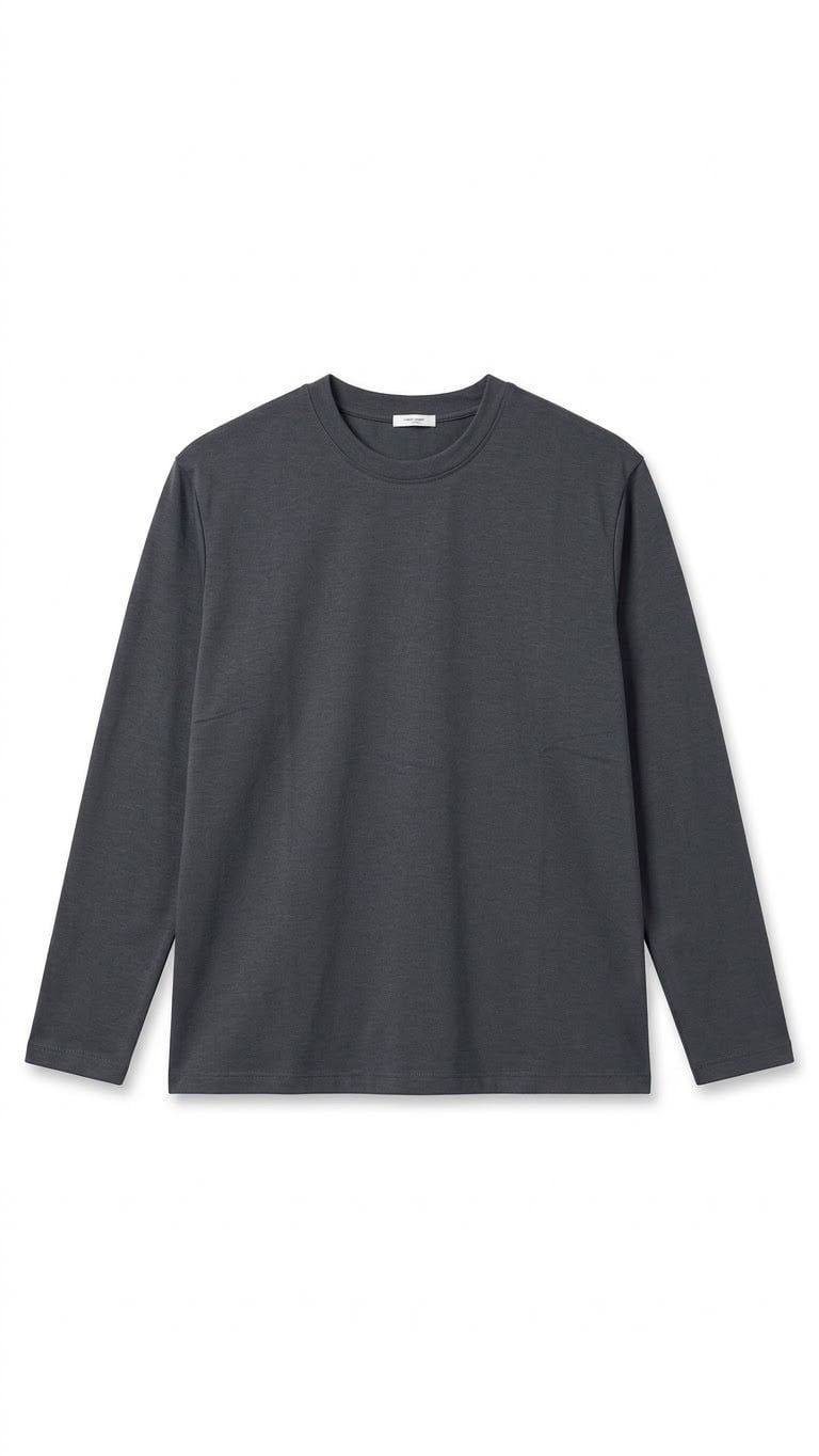 Neylix Yuvarlak Yaka Uzun Kollu Kadın Gri Basic Sweat