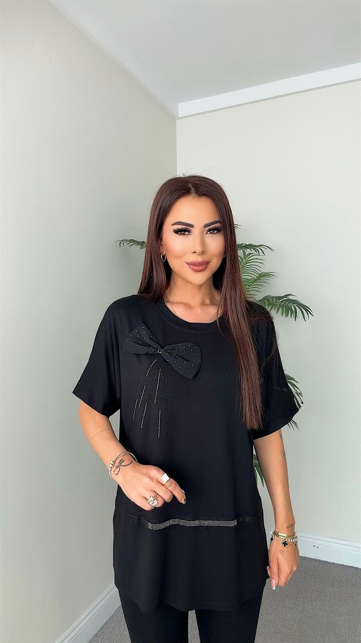 Nena Kadın Fiyonk Detaylı Siyah Bluz