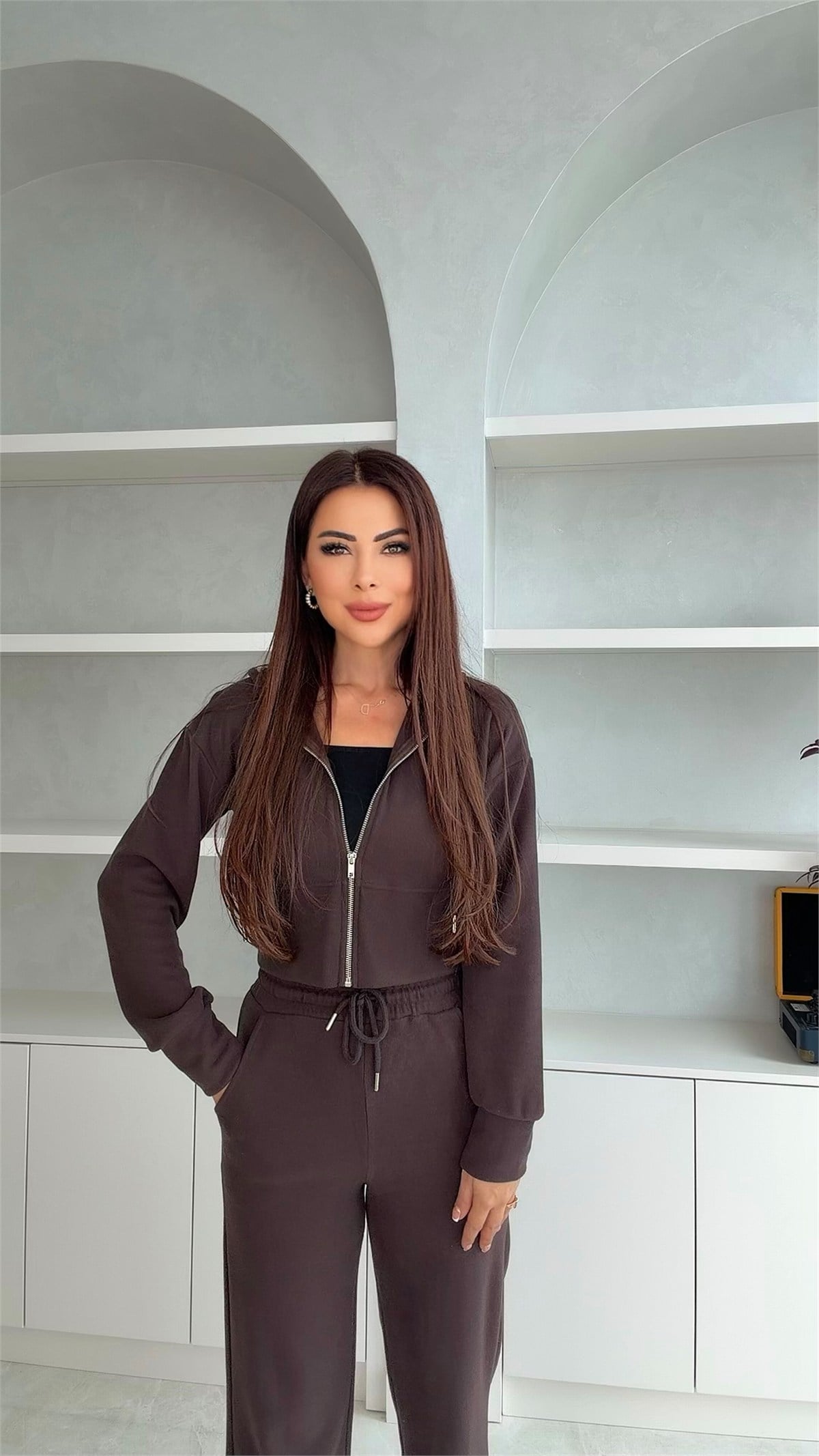 Sanq Selanik Kapüşon Detaylı Kadın Takım