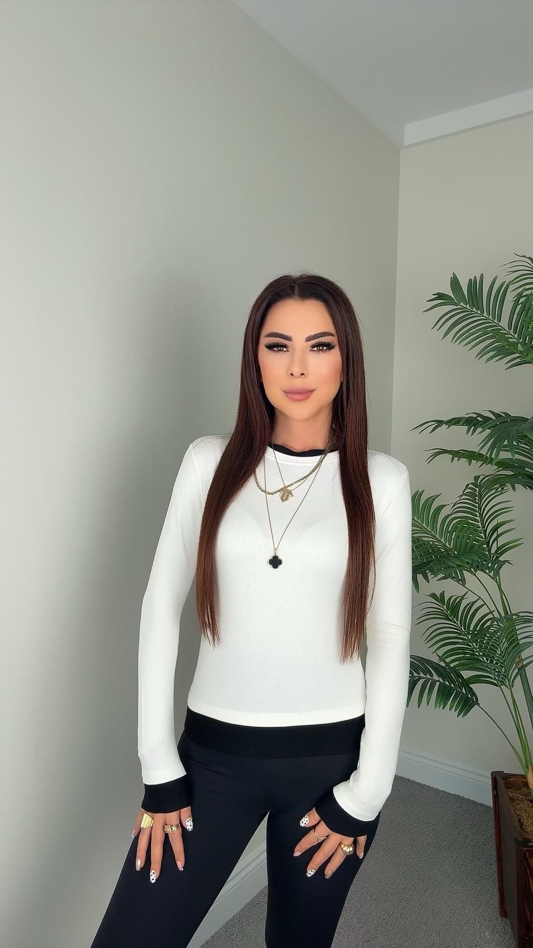 Archi Kadın Basic Beyaz Bluz