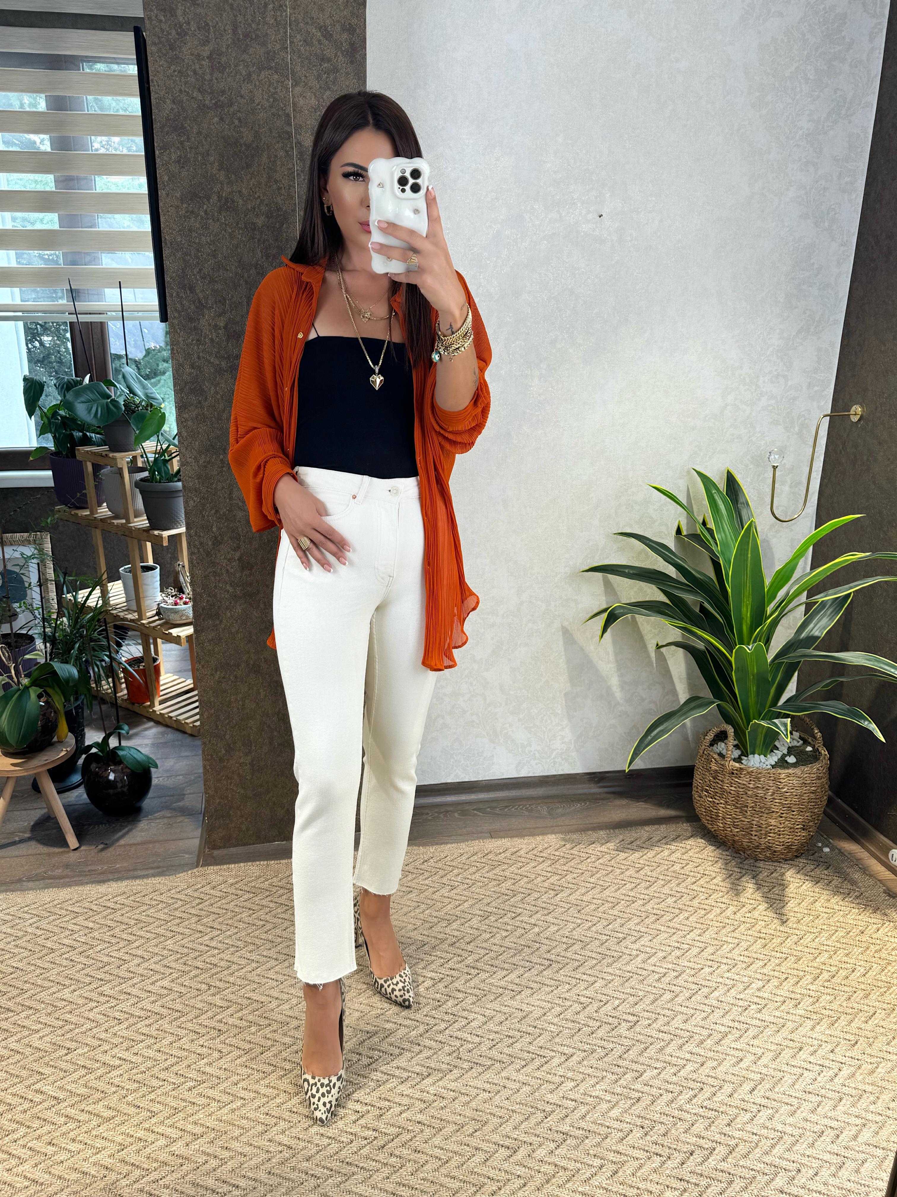 Bej Yüksek Bel Full Likralı Jean
