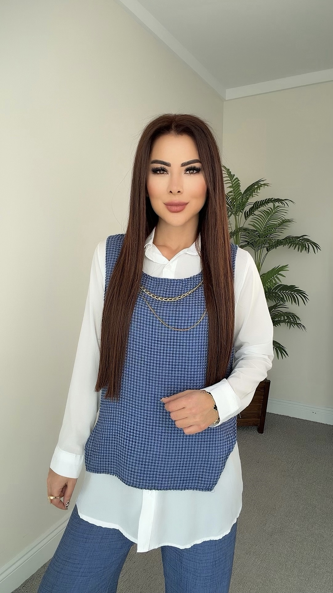 Gonde Kadın Mavi Üçlü Takım