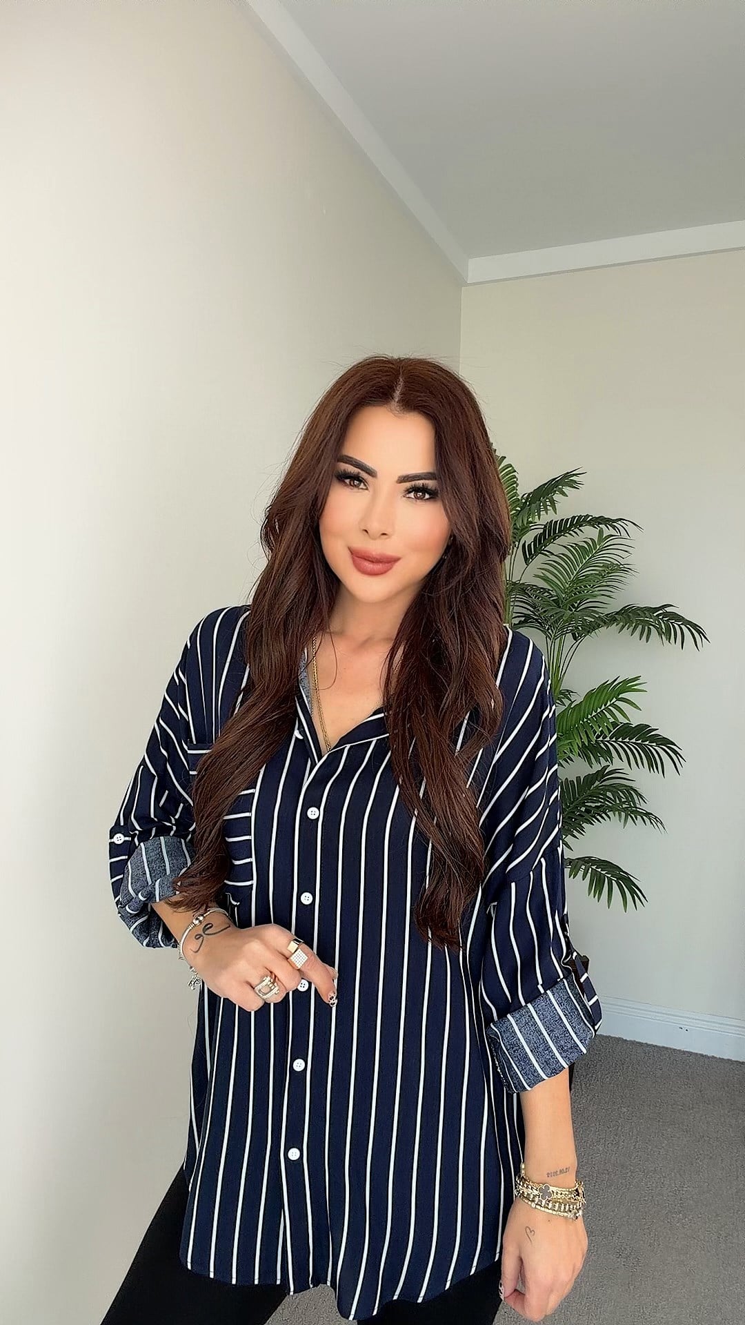 Kenyon Kadın Oversize Lacivert Gömlek