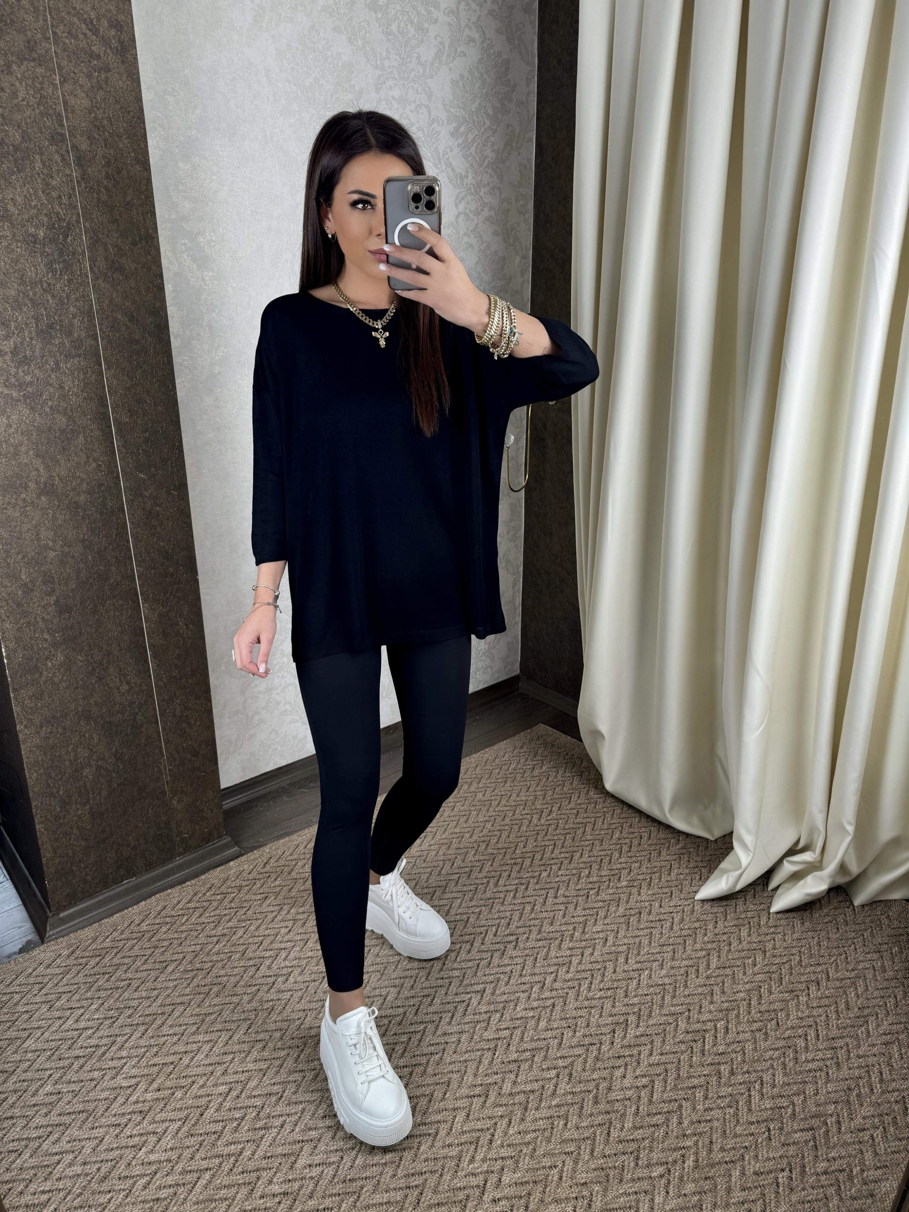 Lilia Kadın Merserize Siyah Triko