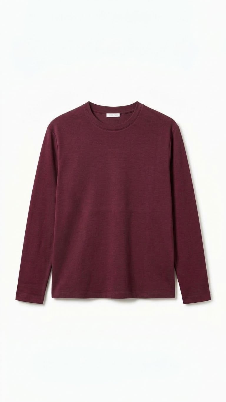 Neylix Yuvarlak Yaka Uzun Kollu Kadın Mürdüm Basic Sweat