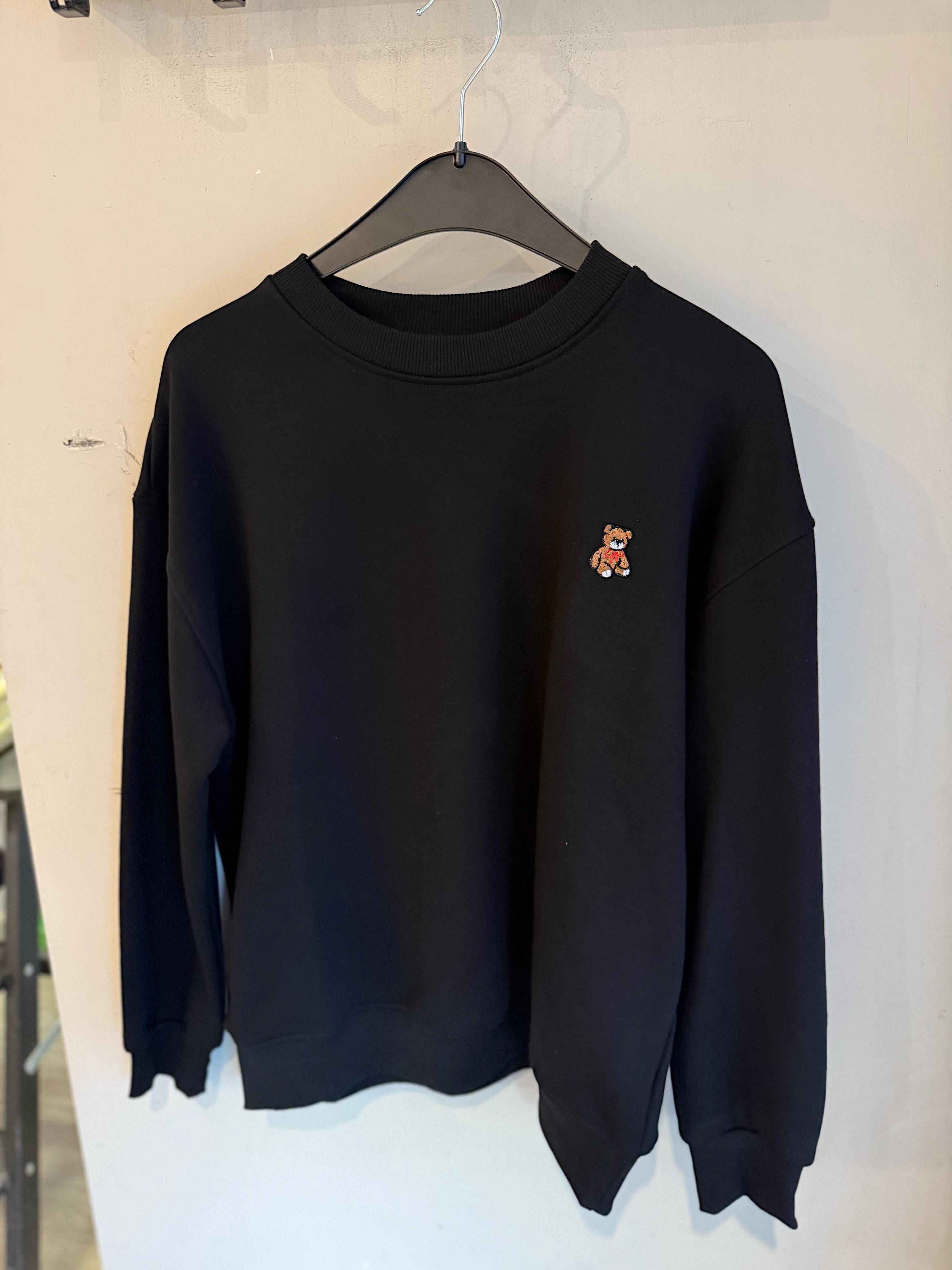 Page Kadın Mini Ayıcık İşlemeli Siyah Sweat