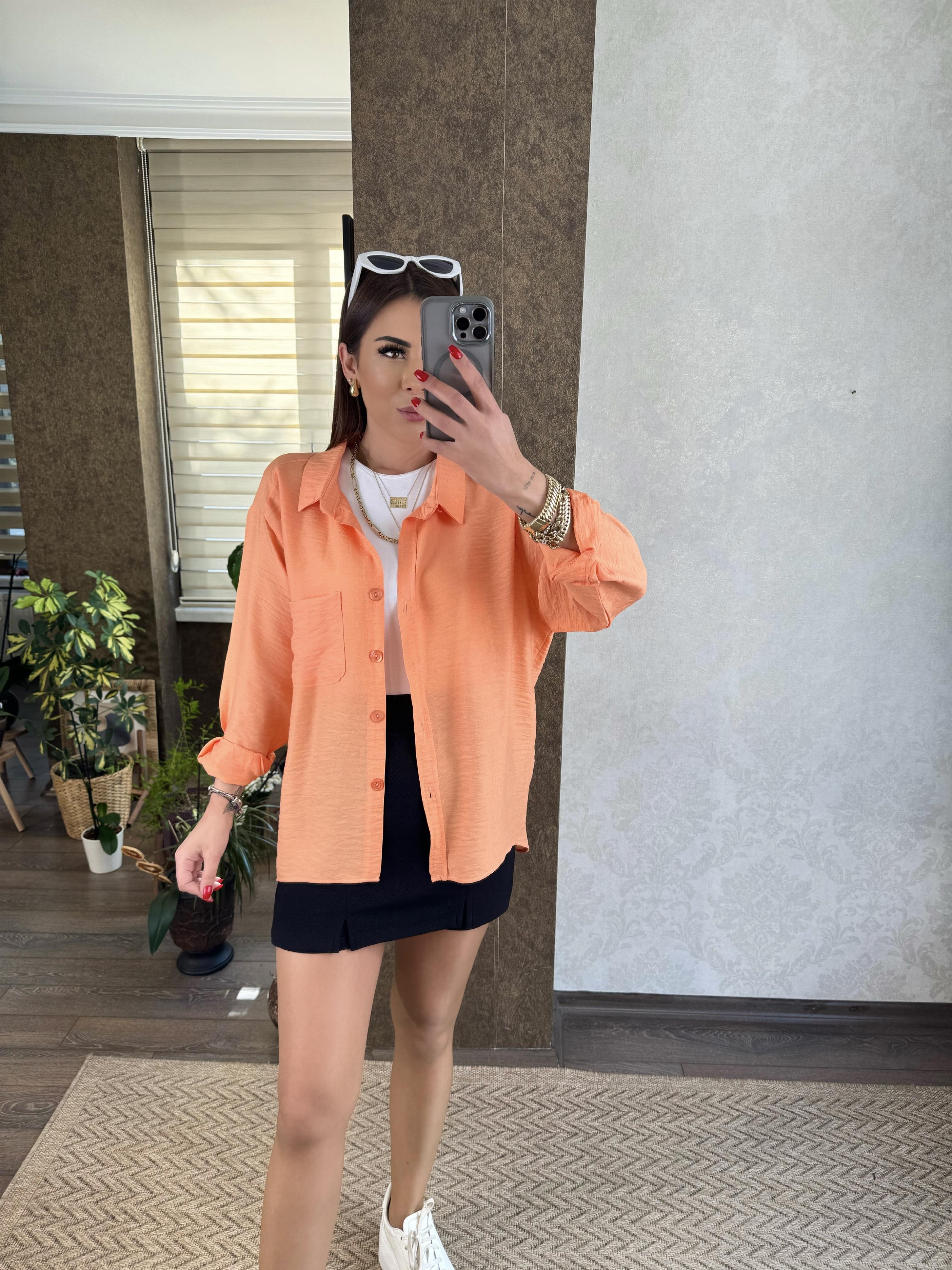 Teray Kadın Oversize Turuncu Gömlek