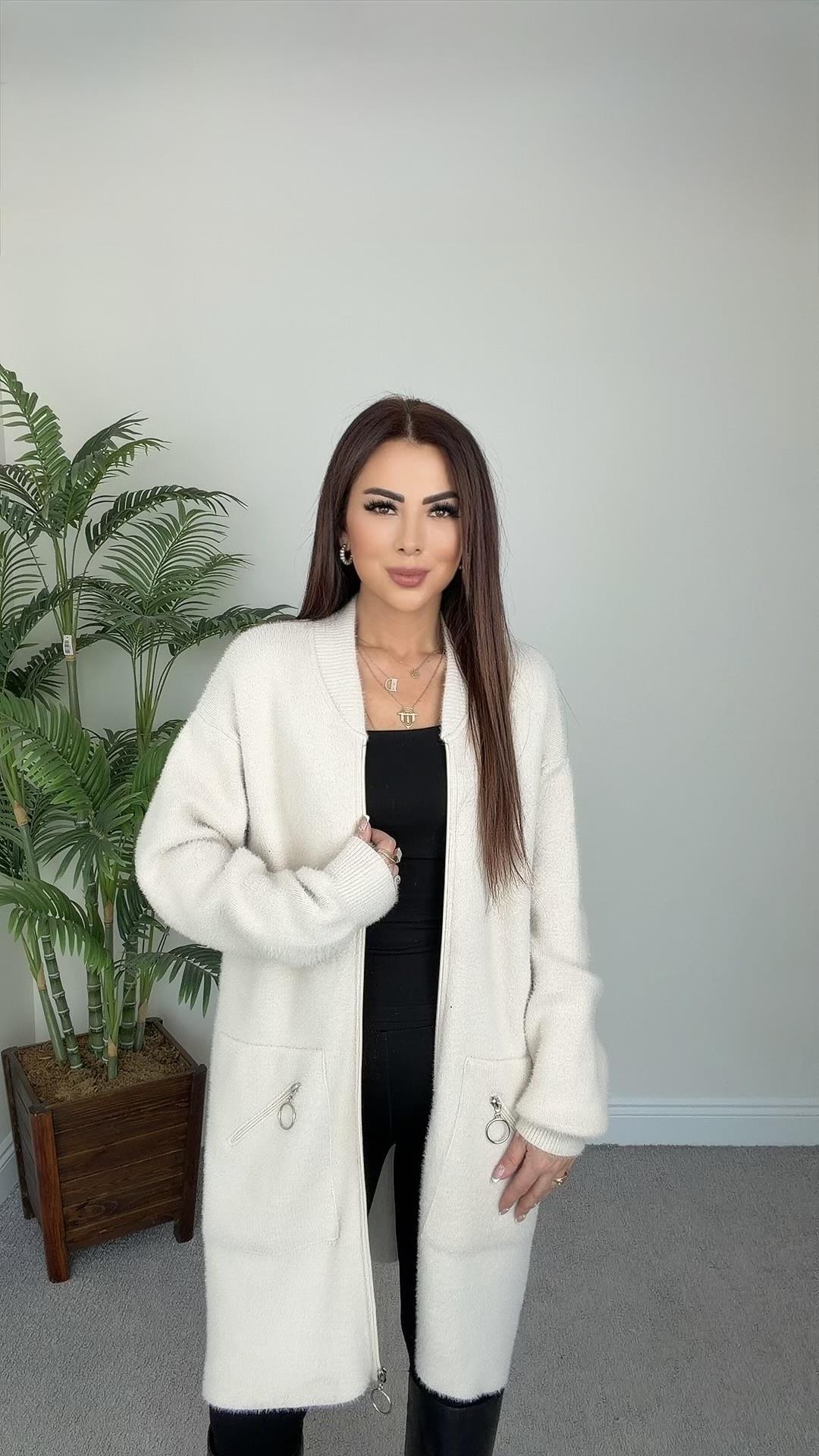 Valera Kadın Premium Ekru Ceket Hırka