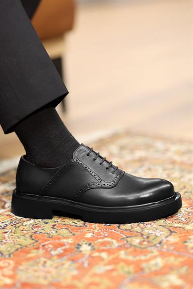 Alfonso Siyah Erkek Deri Ayakkabı