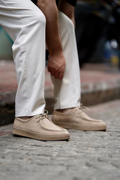 Alvin X Bej Süet Erkek Deri Ayakkabı