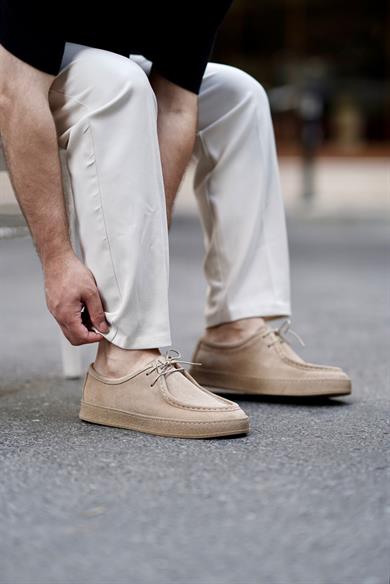Alvin X Bej Süet Erkek Deri Ayakkabı